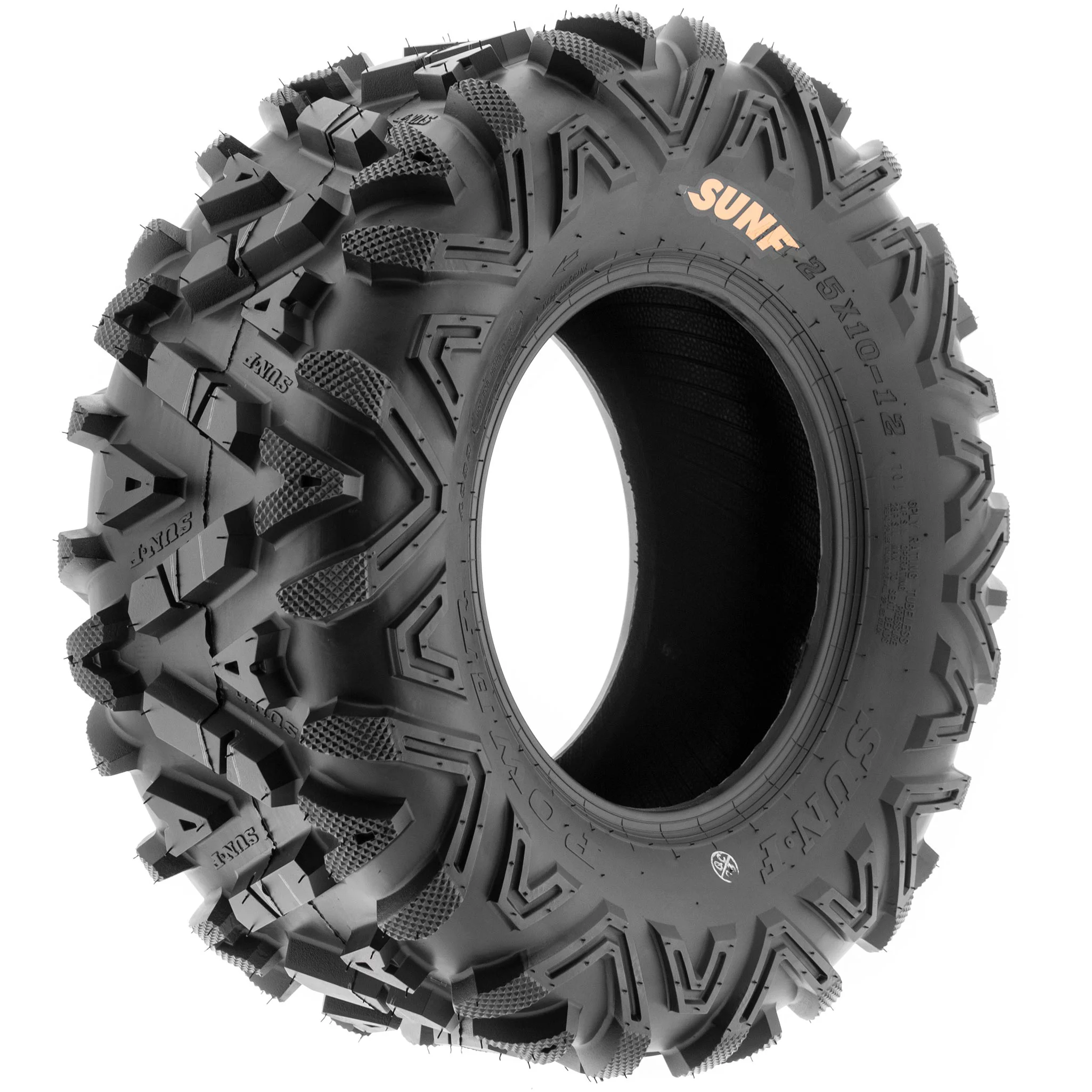 SunF All Terrain ATV UTV Tires 25x10-12 25x10x12 6 PR A033 (Pair of 2) - Inhomebuy