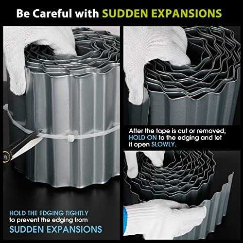 Worth Garden 20 ft. x 6 in. Galvanized Steel Corrugated Landscape Lawn Edging - Inhomebuy