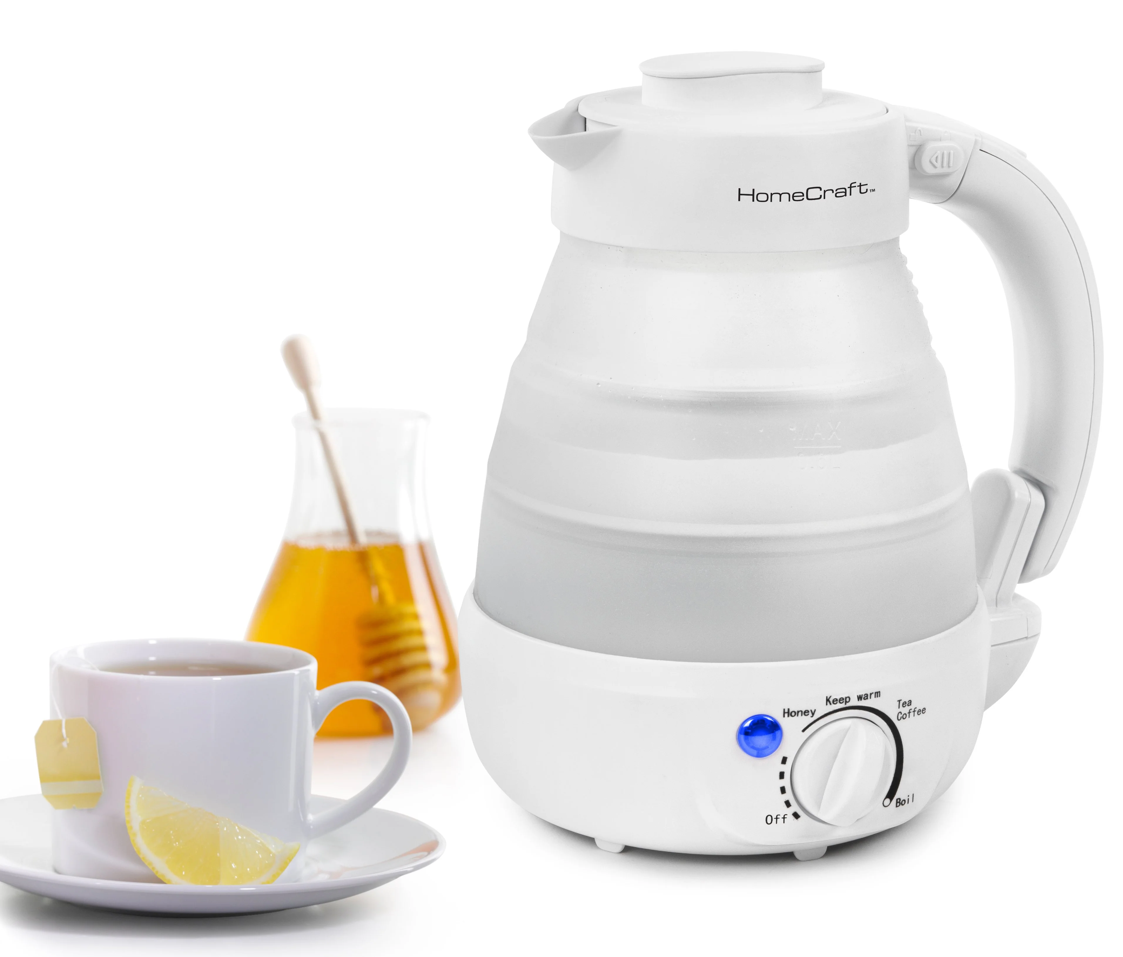 HomeCraft 0.6 Liter Collapsible Electric Water Kettle - Inhomebuy