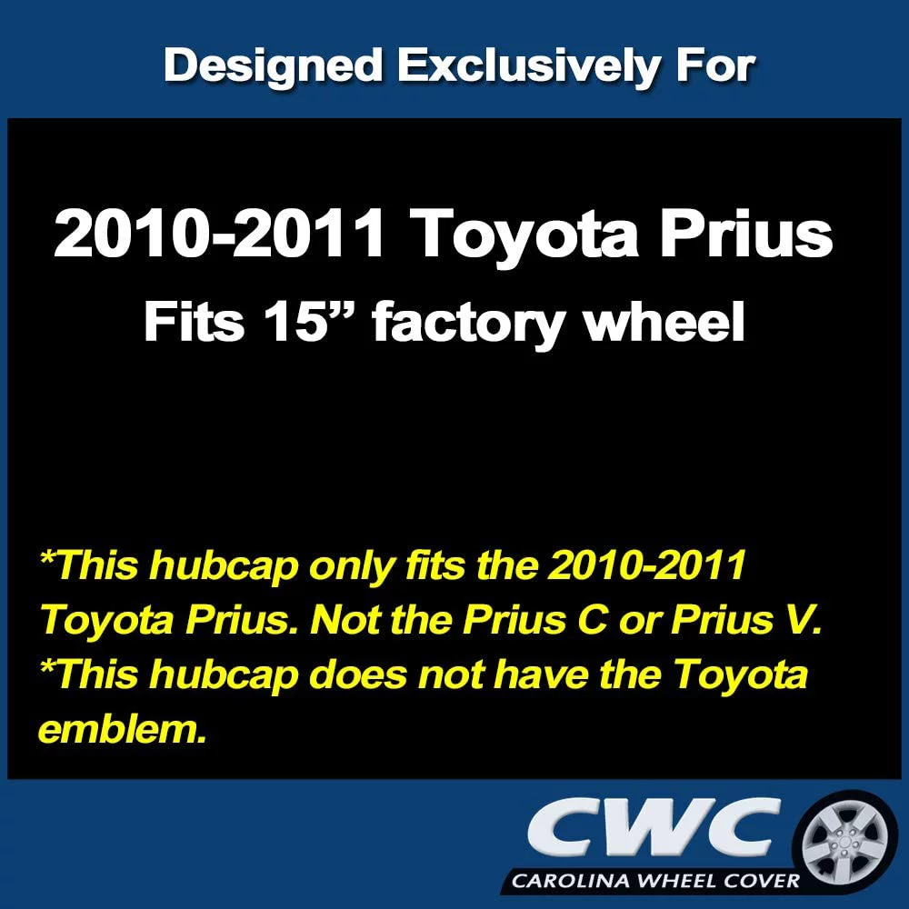 CWC Hubcap for Toyota Prius 2010-2011, 15-inch Replica Wheel Cover (1 Piece) 61156 - Inhomebuy