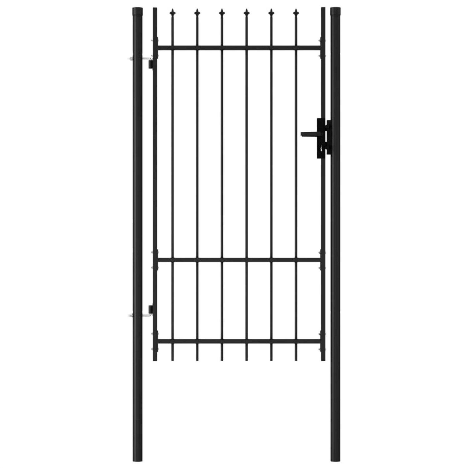 vidaXL Double Door Fence Gate with Spear Top - Inhomebuy