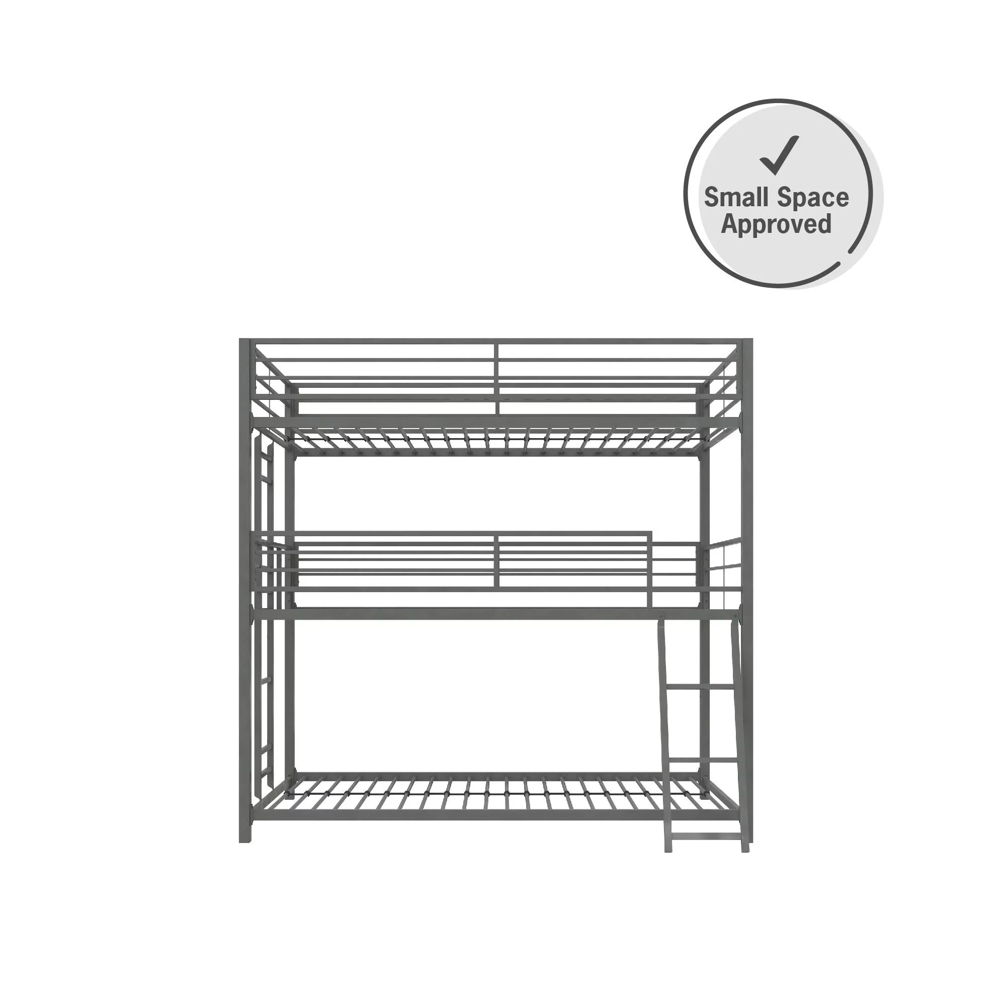 Your Zone June Triple Twin Metal Bunk Bed, Black - Inhomebuy