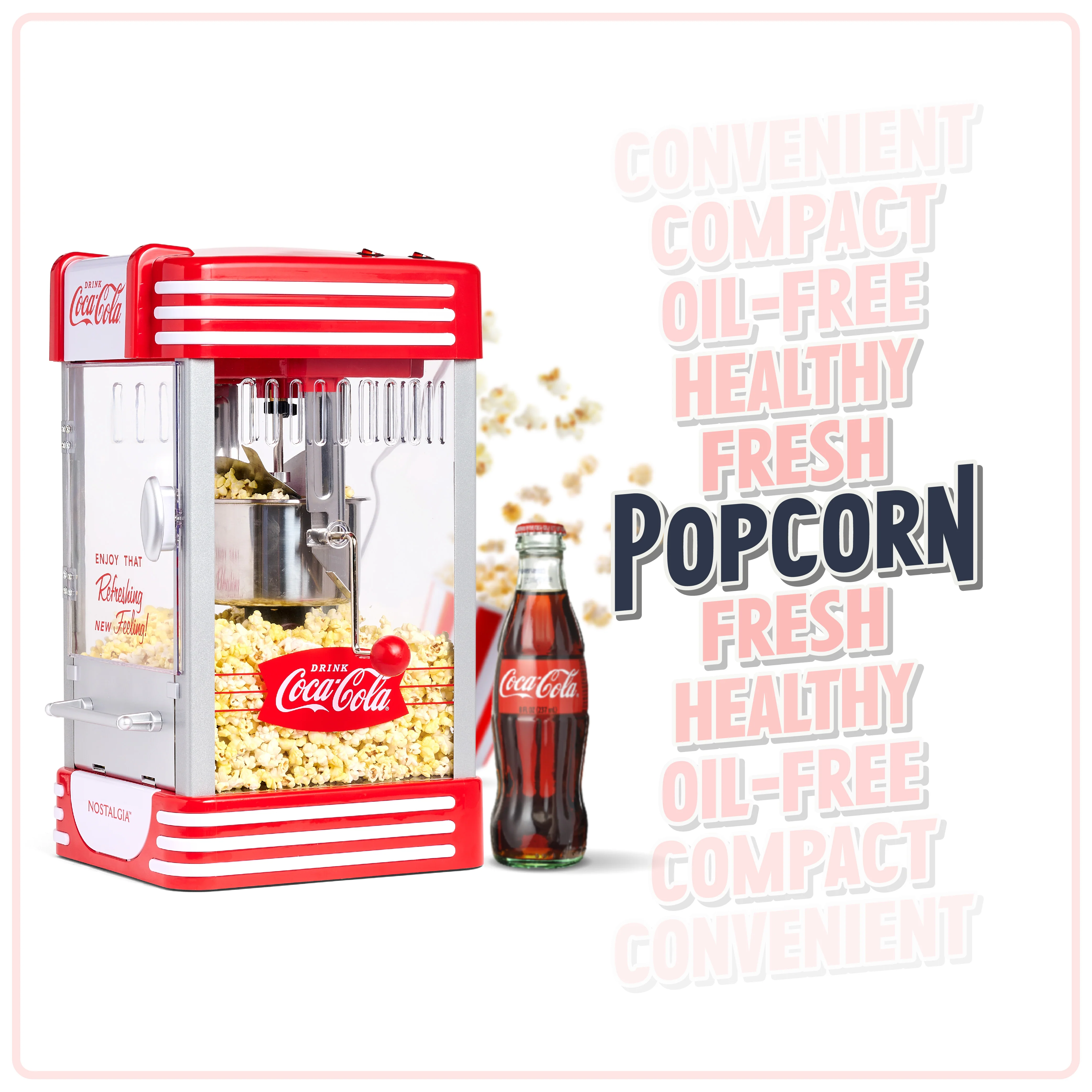 Coca-Cola 2.5-Oz. Kettle Popcorn Maker, Red - Inhomebuy