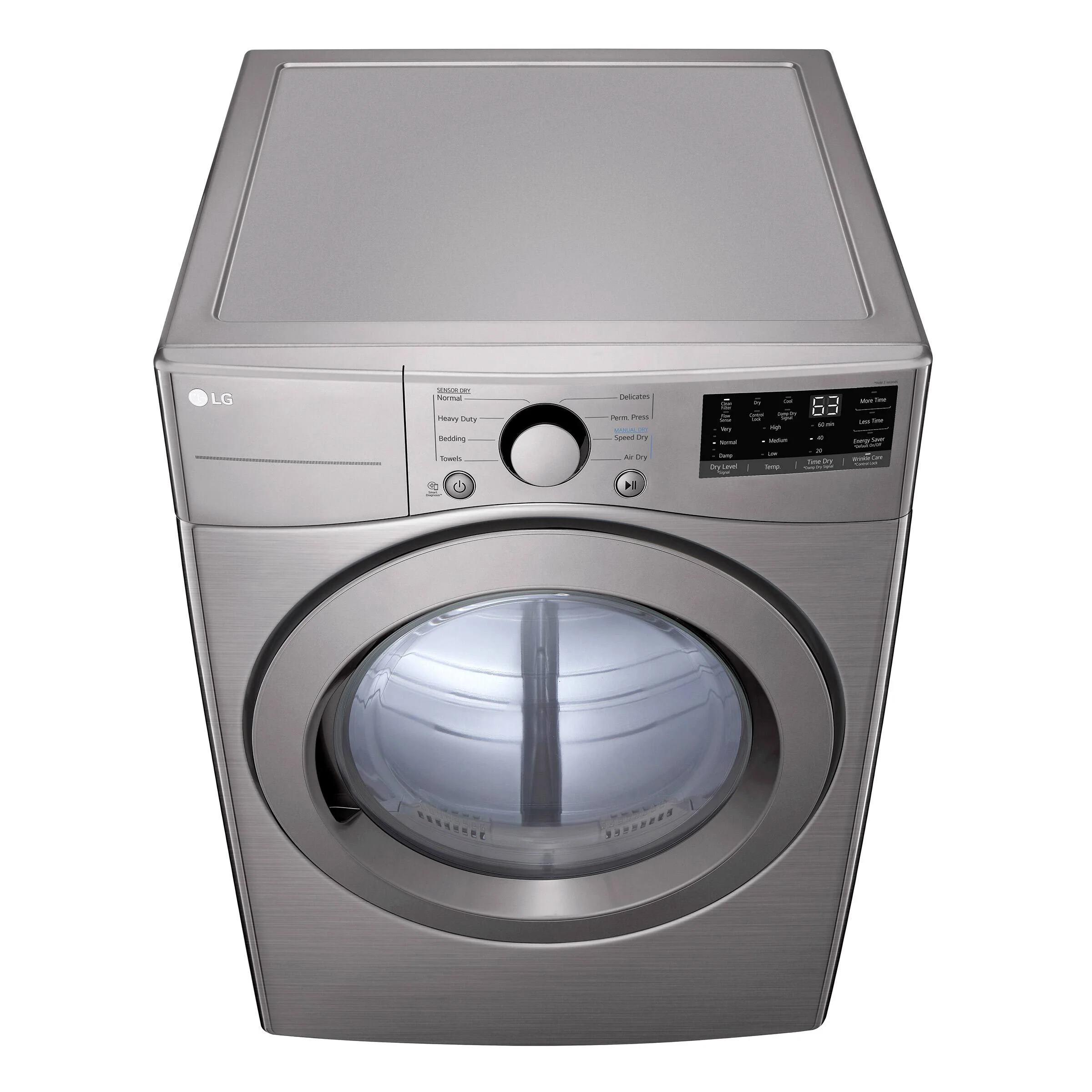 LG 7.4 CU. FT. GRAPHITE STEEL ULTRA LARGE CAPACITY ELECTRIC DRYER WITH SMARTDIAGNOSIS - DLE3400V - Inhomebuy