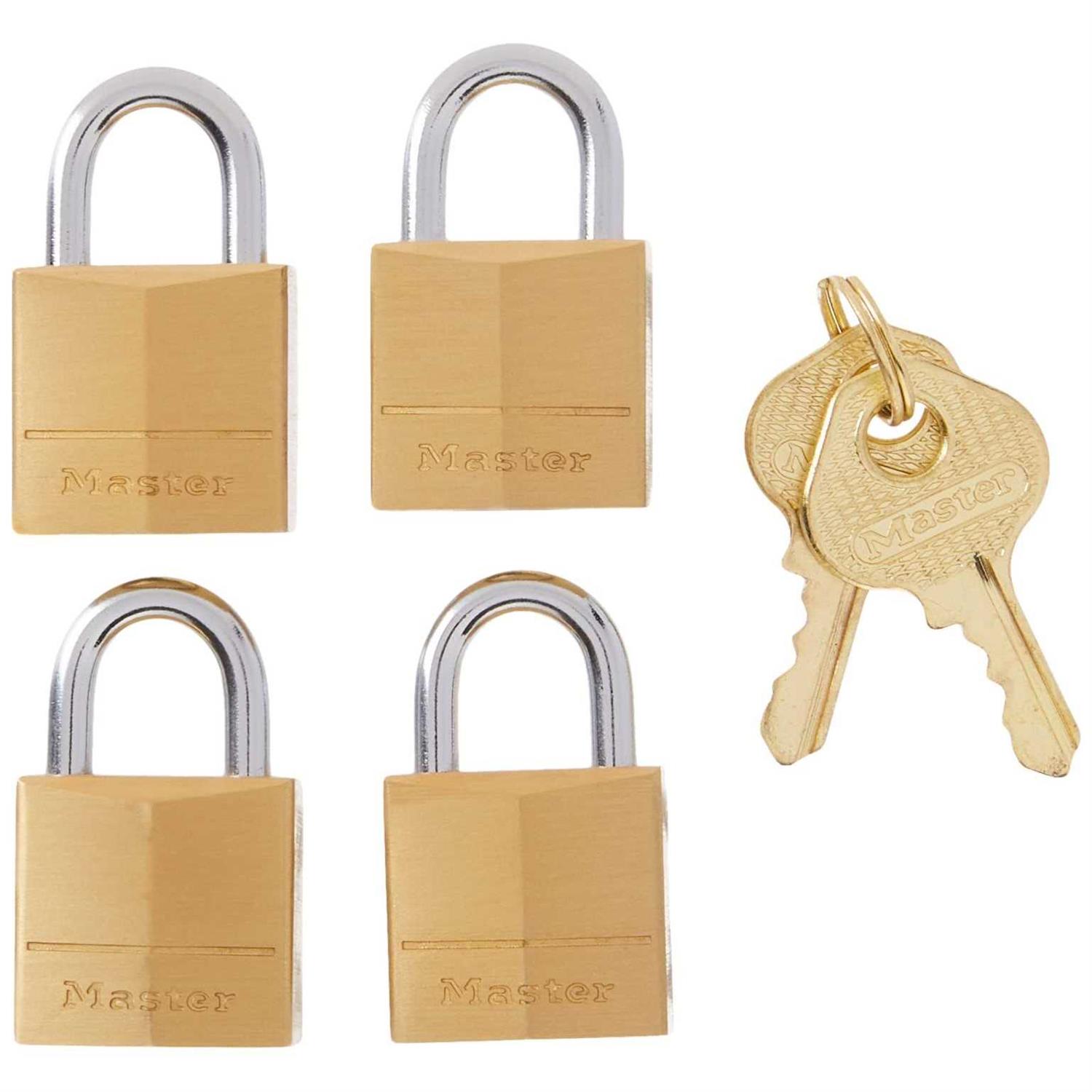 Master Lock 1177 Combination Padlock, Bottom, 4 Dial, Brass - Inhomebuy