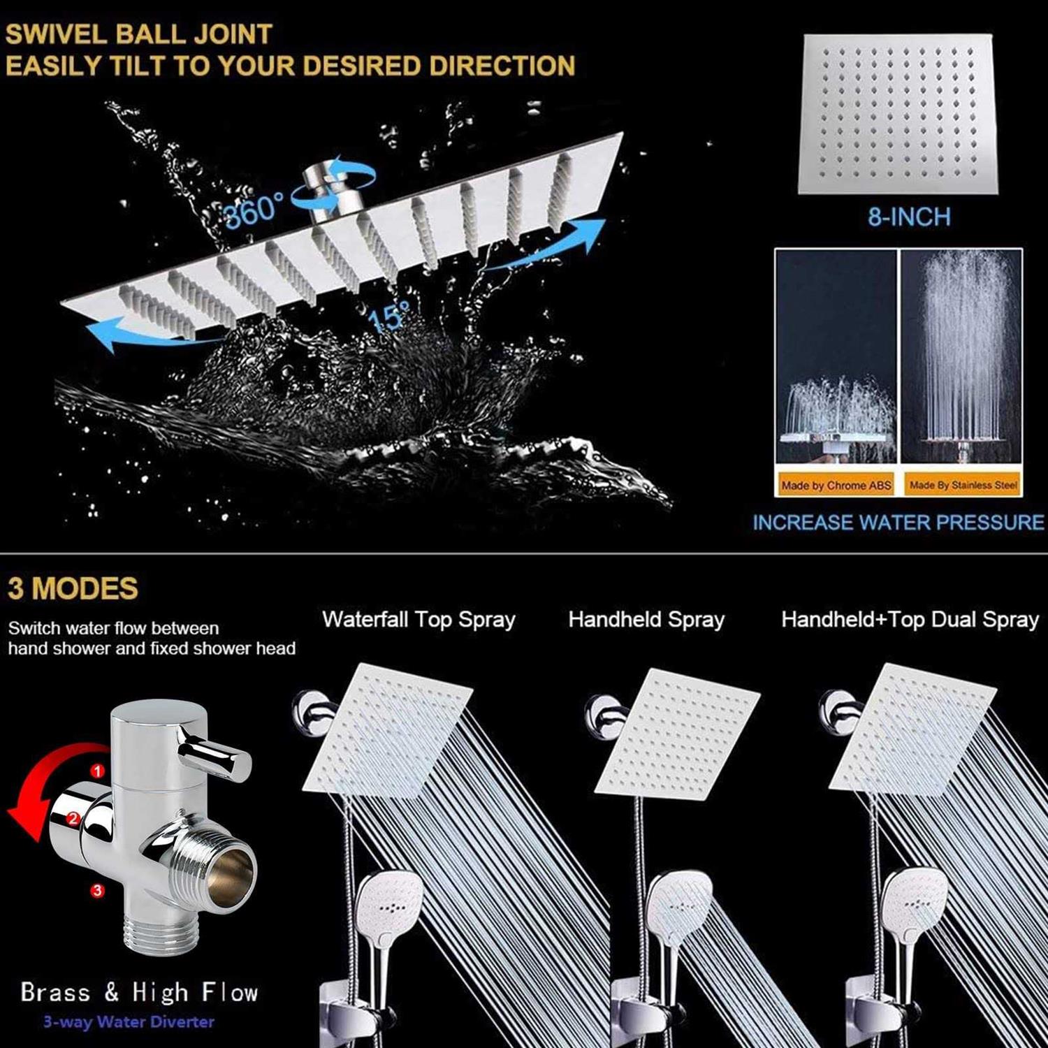 NearMoon Adjustable Shower Arm Universal Connection - Inhomebuy