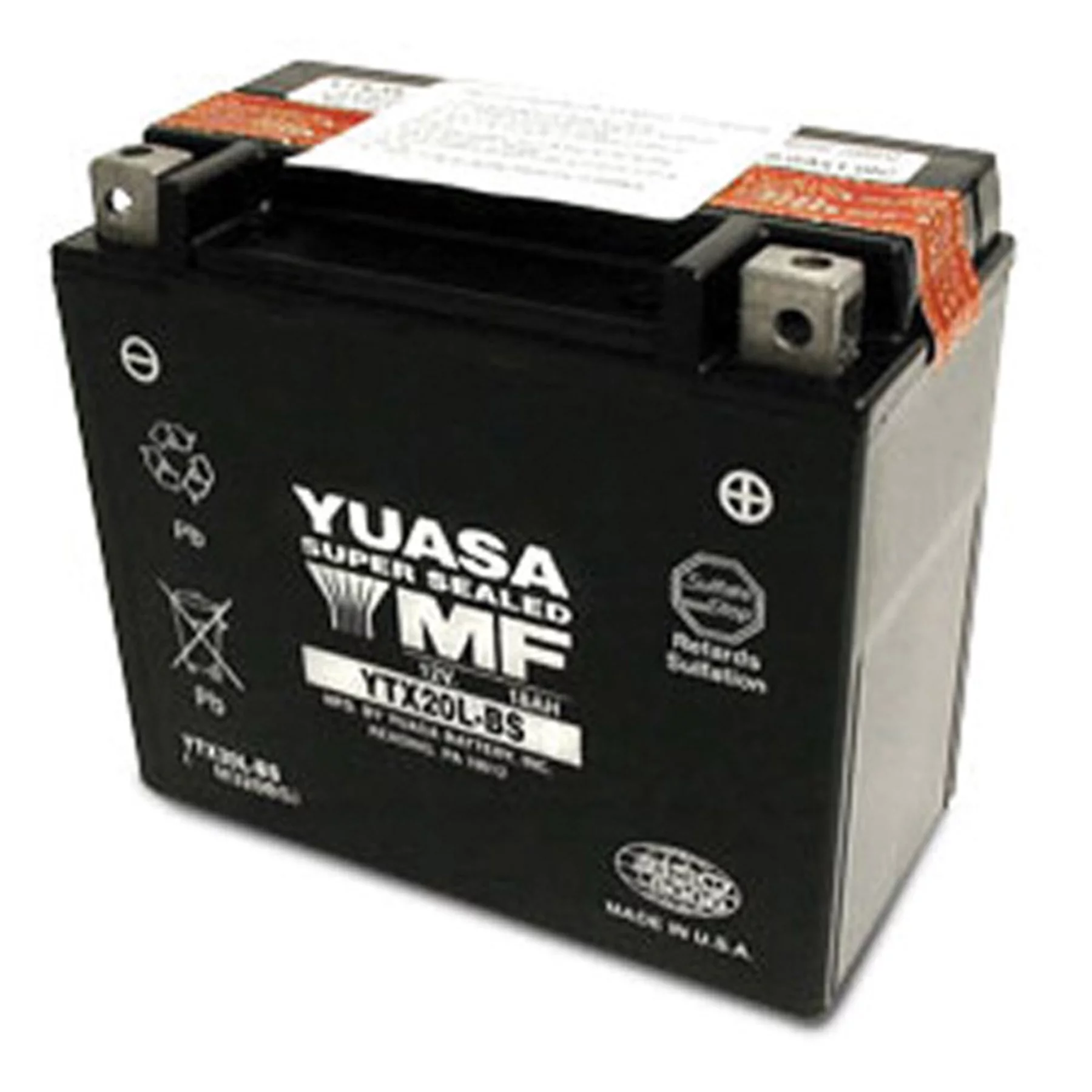 Yuasa YTX20L-BS Maintenance Free 12 Volt Battery-YUAM320BS - Inhomebuy