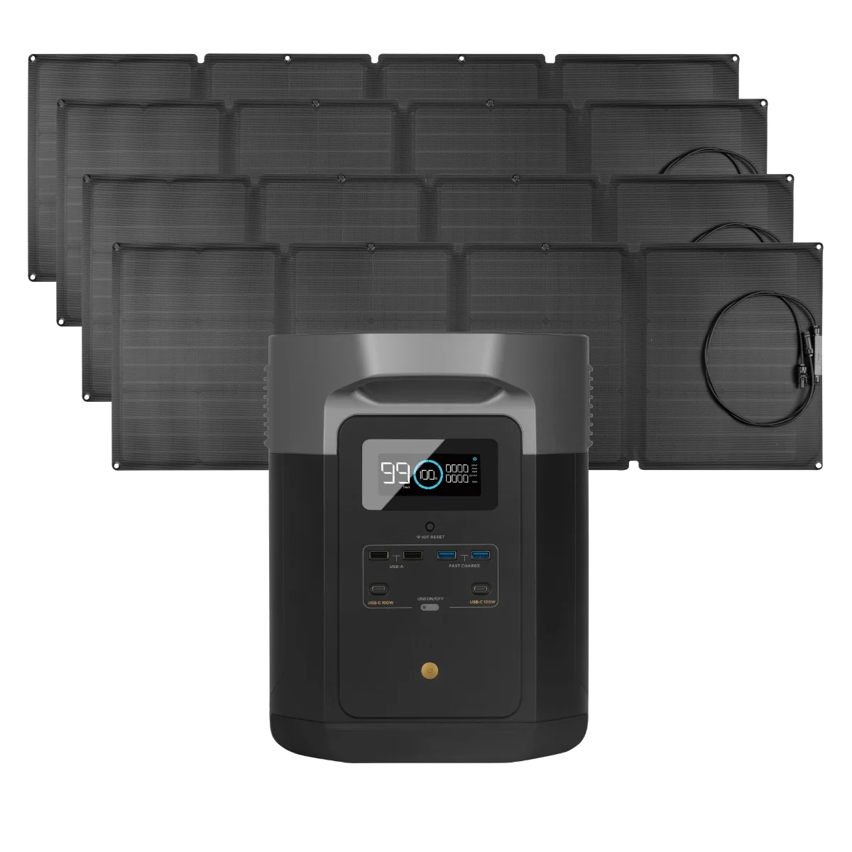 EcoFlow Package - DELTA Max 1600 Portable Power Station (1612Wh) and 4 x Portable Solar Panel (110W) - Inhomebuy