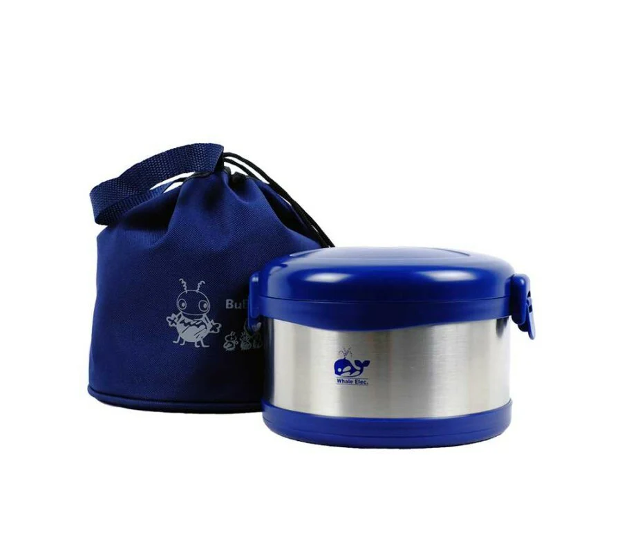 Whale / Sun Kung Thermal Lunch Kit |J950EB| 0.95L with divider basket, incl carrying bag, assorted color(blue/red) - Inhomebuy