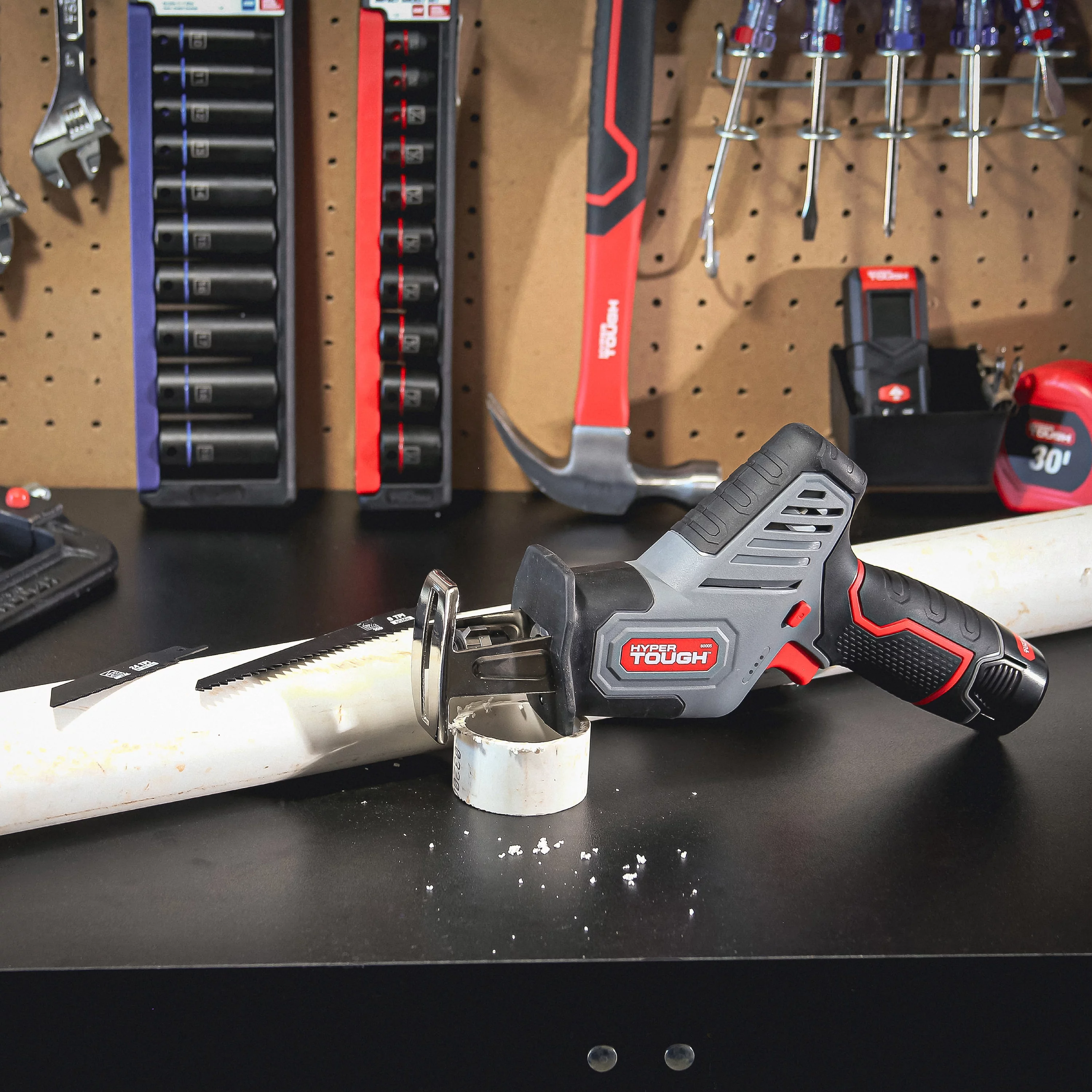 Hyper Tough 12V Max Lithium-Ion Compact Reciprocating Saw with 1.5Ah Battery and Charger, 80005 - Inhomebuy