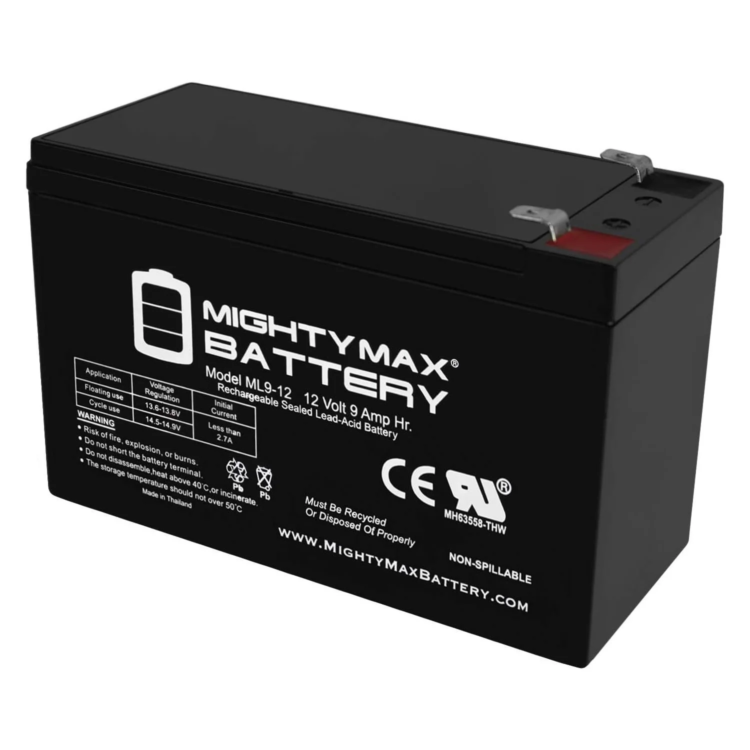 ML9-12 - 12V 9AH 6FM9 Wheelchair Scooter SLA AGM Battery - Inhomebuy