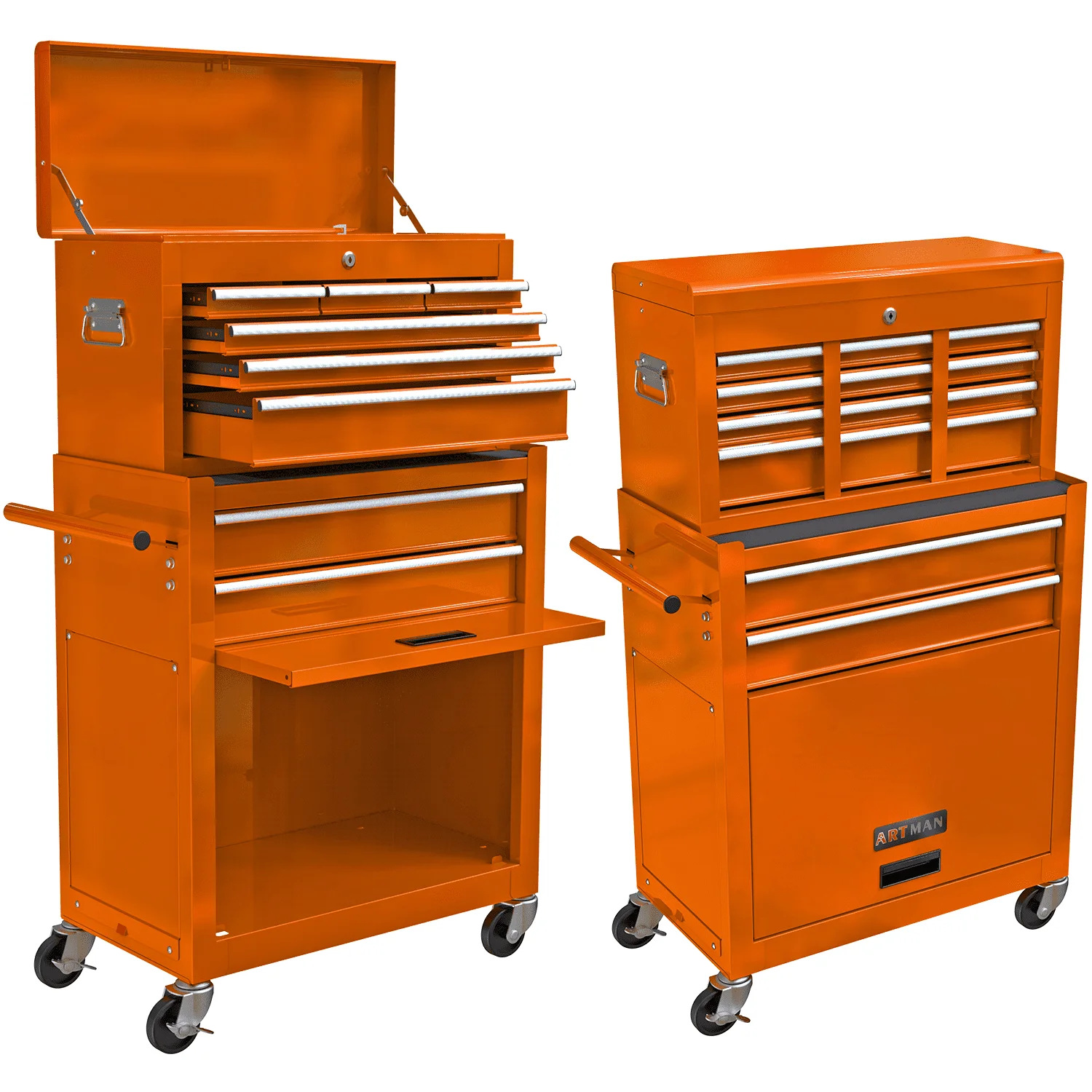 8-Drawer Tool Chest High Capacity Rolling Tool Chest with Wheels and Drawers Rolling Tool Box with Lock, Removable Tool Cabinet Storage for Warehouse Garage Workshop, Blue - Inhomebuy