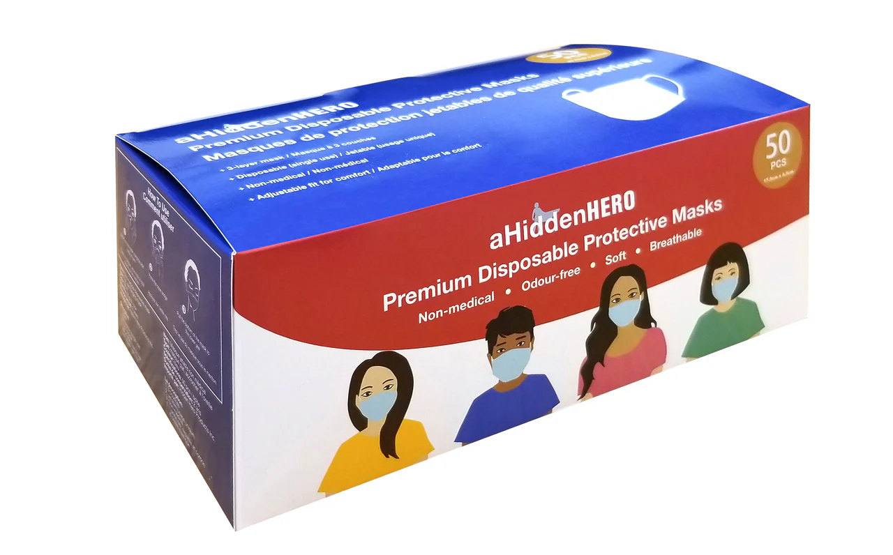 aHiddenHero Premium Disposable Face Mask 50-pcs | THEGUARDIAN - Inhomebuy