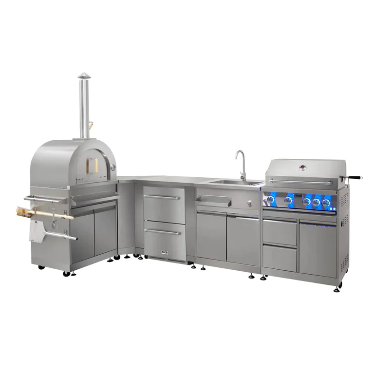 Thor Outdoor Kitchen Package with Propane Gas Grill and Freezer, AP-Outdoor-LP-F-7 - Inhomebuy