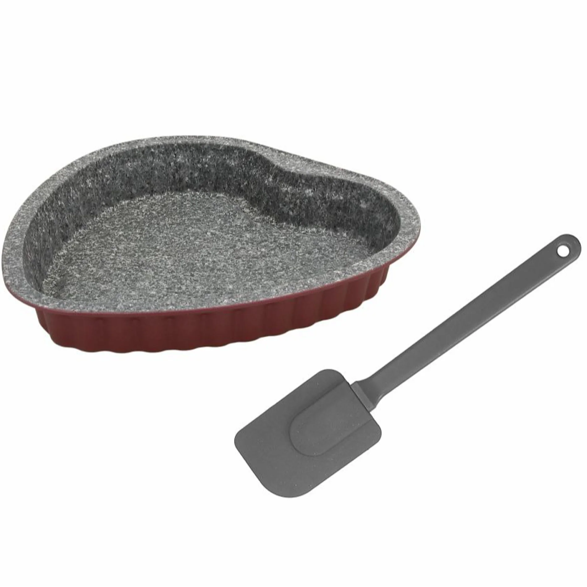 Sweet Cherry Set Cake Heart 24cm With Silicone Spatula - Inhomebuy