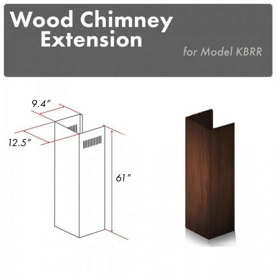 ZLINE 61 in. Wooden Chimney Extension for Ceilings up to 12.5 ft, KBRR-E - Inhomebuy
