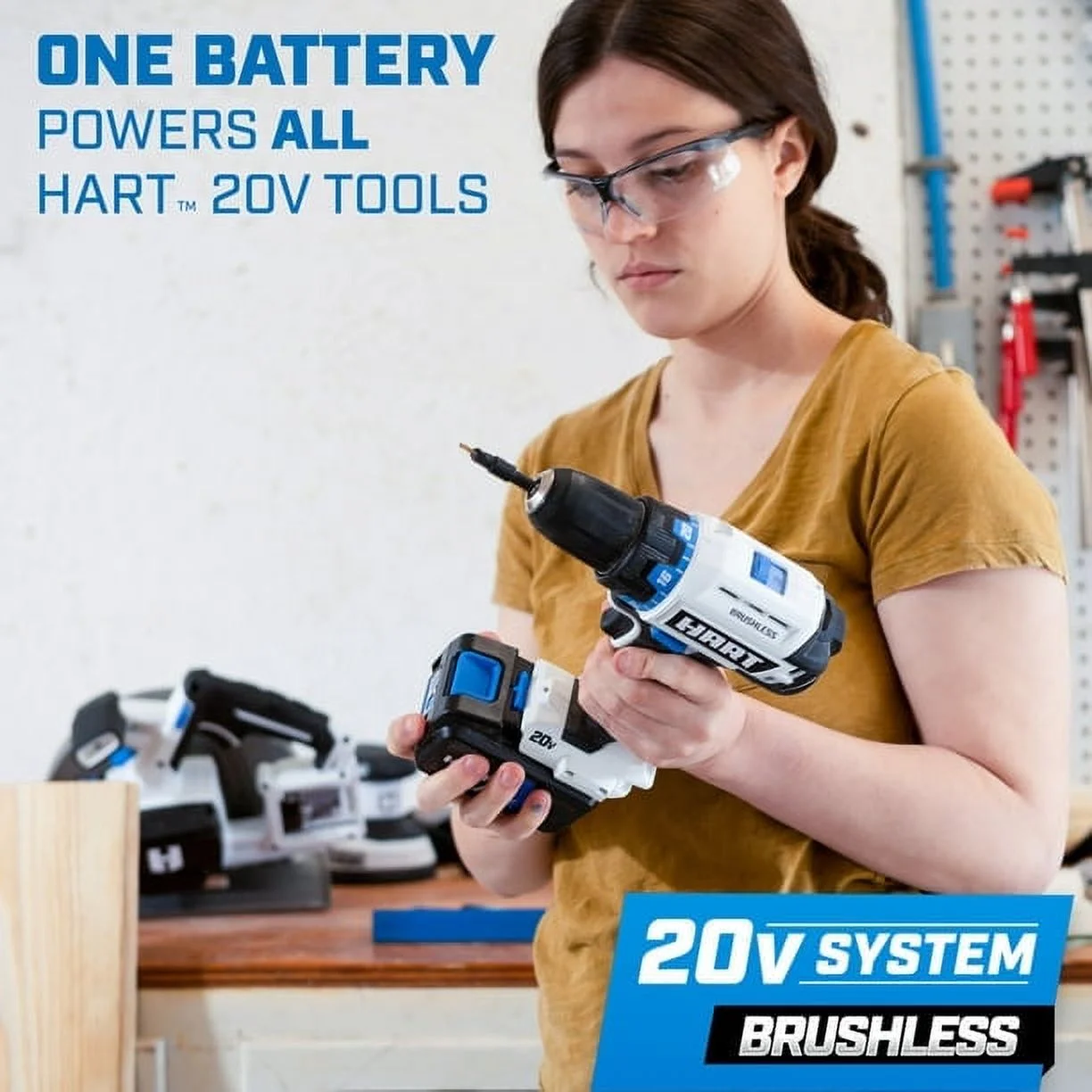 (Restored) HART 20-Volt Cordless Brushless 1/2-inch Drill/Driver Kit and 10-inch Storage Bag (1) 2Ah Lithium-Ion Battery (Refurbished) - Inhomebuy