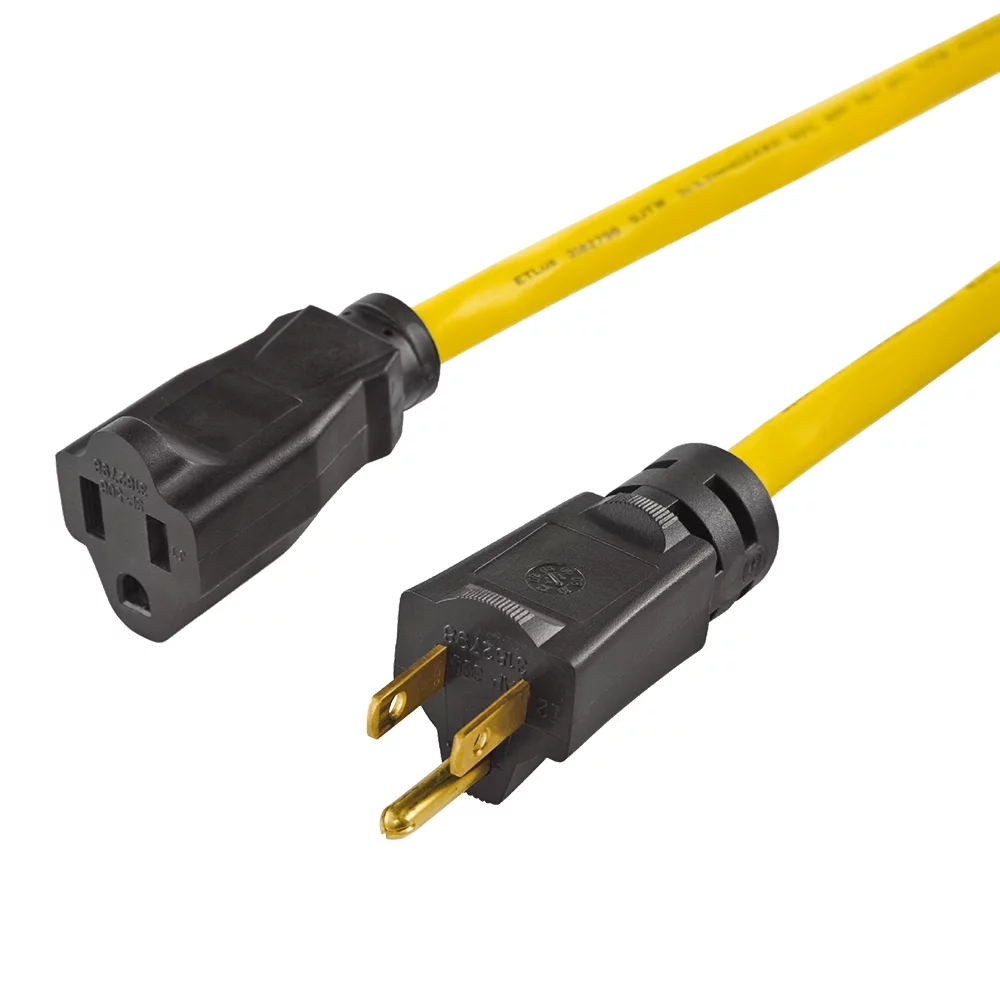 Hyper Tough 25FT 12/3 Extension Cord Yellow For Outdoor Use - Inhomebuy