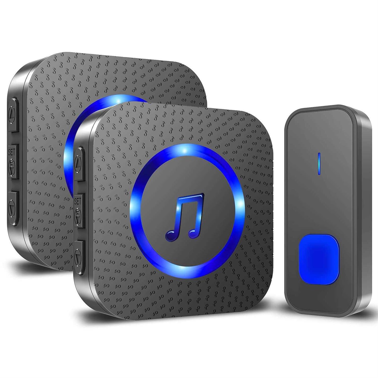 Wireless Doorbell PHYSEN Door Bell Chimes with Mute Mode 58 Ringtones&5 Volume Levels - Inhomebuy