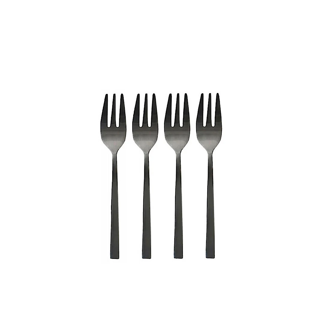 Cake Cutlery Fork Length 14.4cm 4 Pcs Black - Inhomebuy
