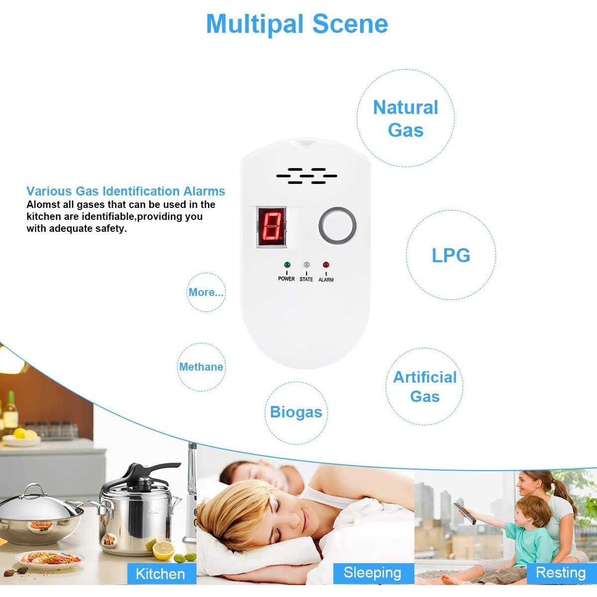 Gas Gasoline Water Pump 43CC 2HP 7000rmp 2-Stroke Industrial Water Pump Air-Cooled Gasoline High Pressure Pump for Irrigation Pool - Inhomebuy