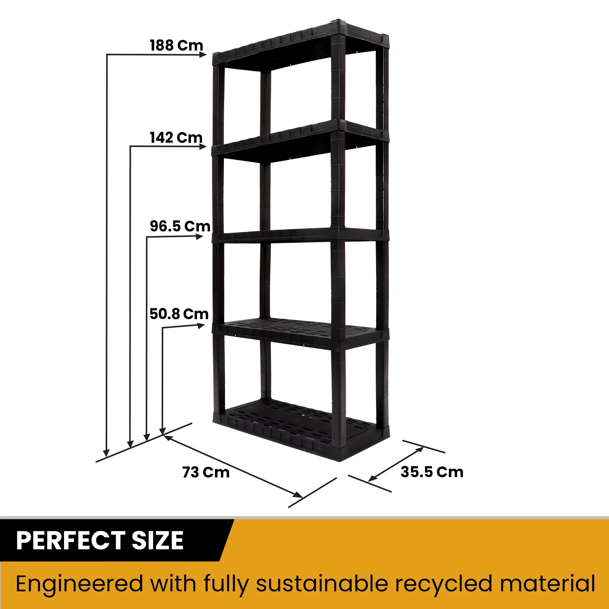 Hyper Tough 5-Tier Shelving Unit, W30 x D14 x H75
