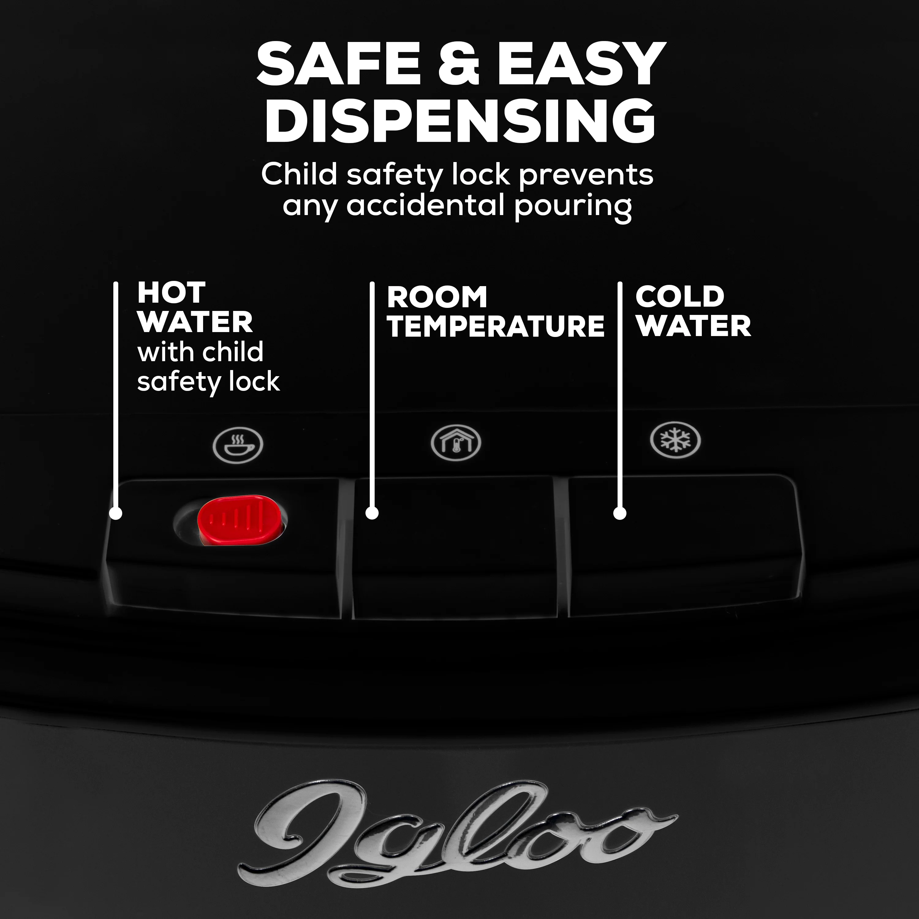 Igloo Retro Hot, Cold & Room Temperature Bottom-Load Water Dispenser - Inhomebuy