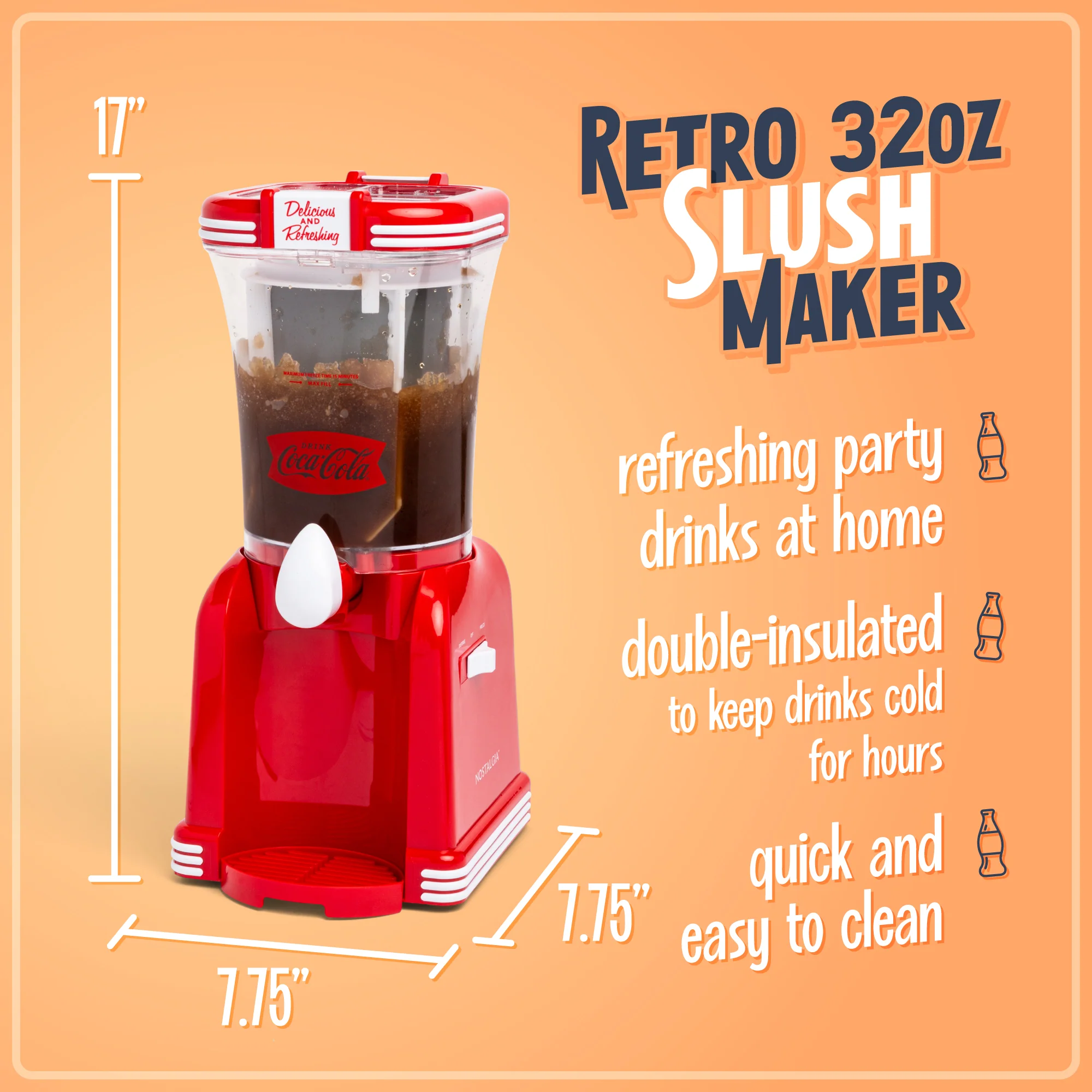Coca-Cola 32-Ounce Retro Slush Drink Maker - Inhomebuy