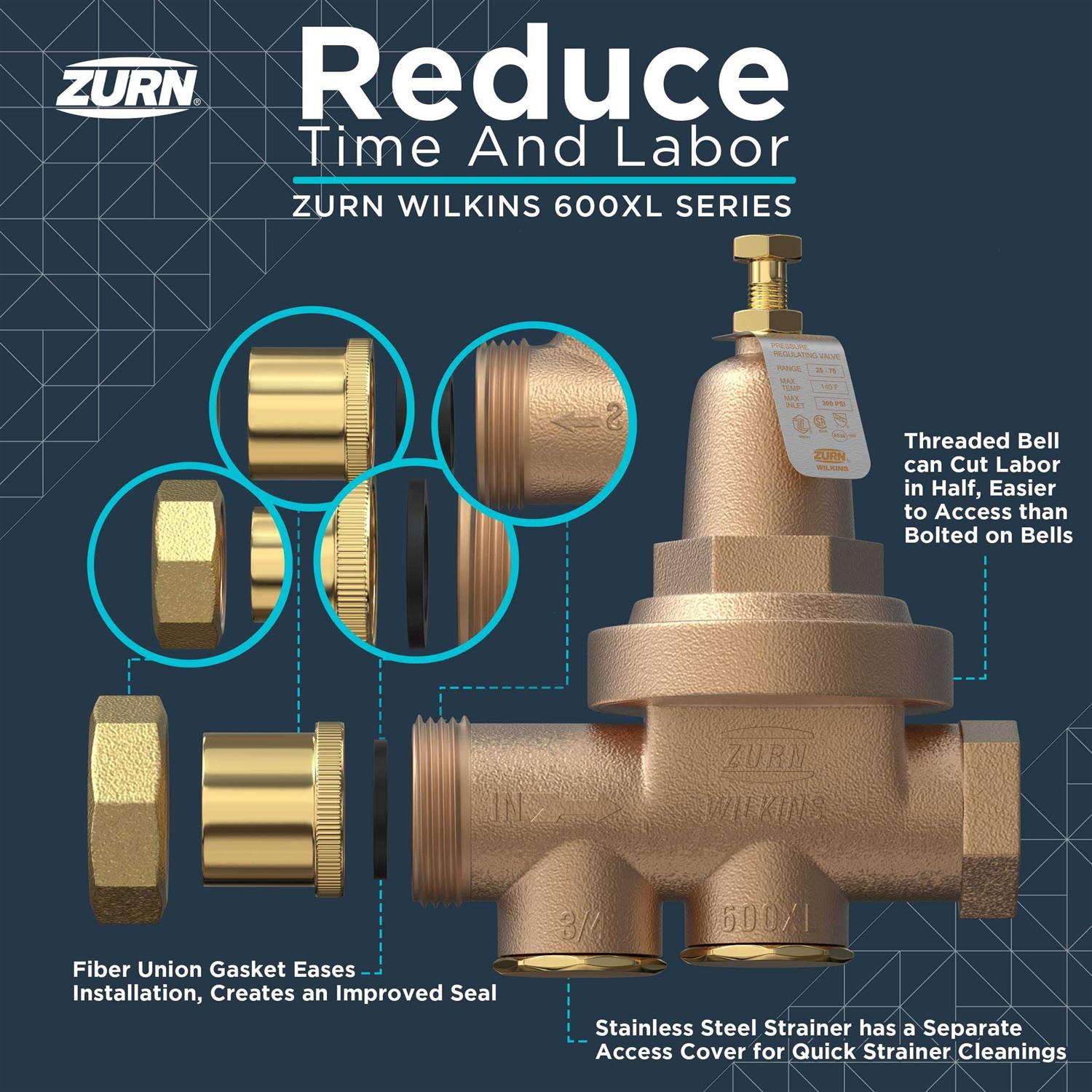Zurn 1 950XL Double Check Backflow Preventer 1-950XL - Inhomebuy