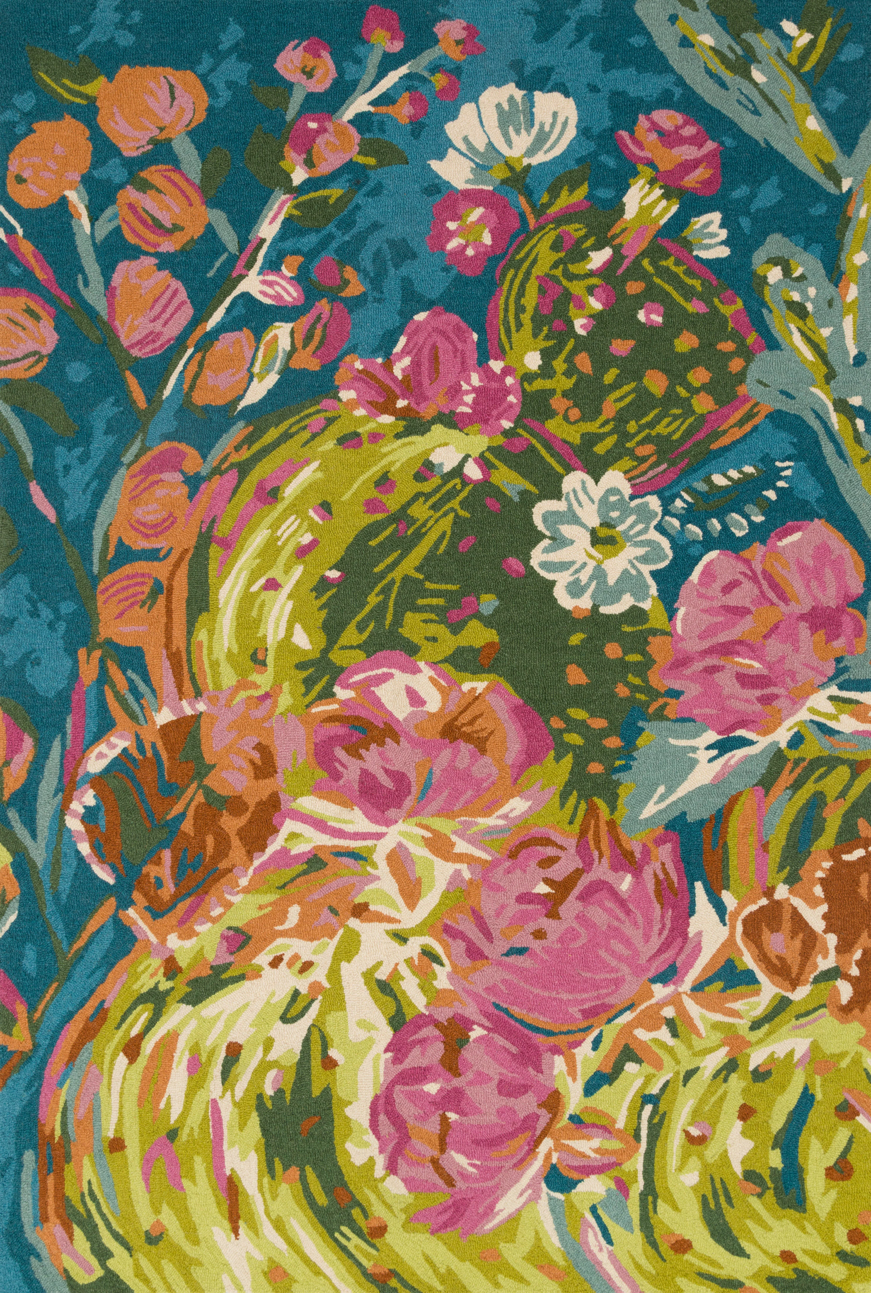 Loloi Rugs Wild Bloom Collection Rug in Ocean, Multi - 5' x 7'6