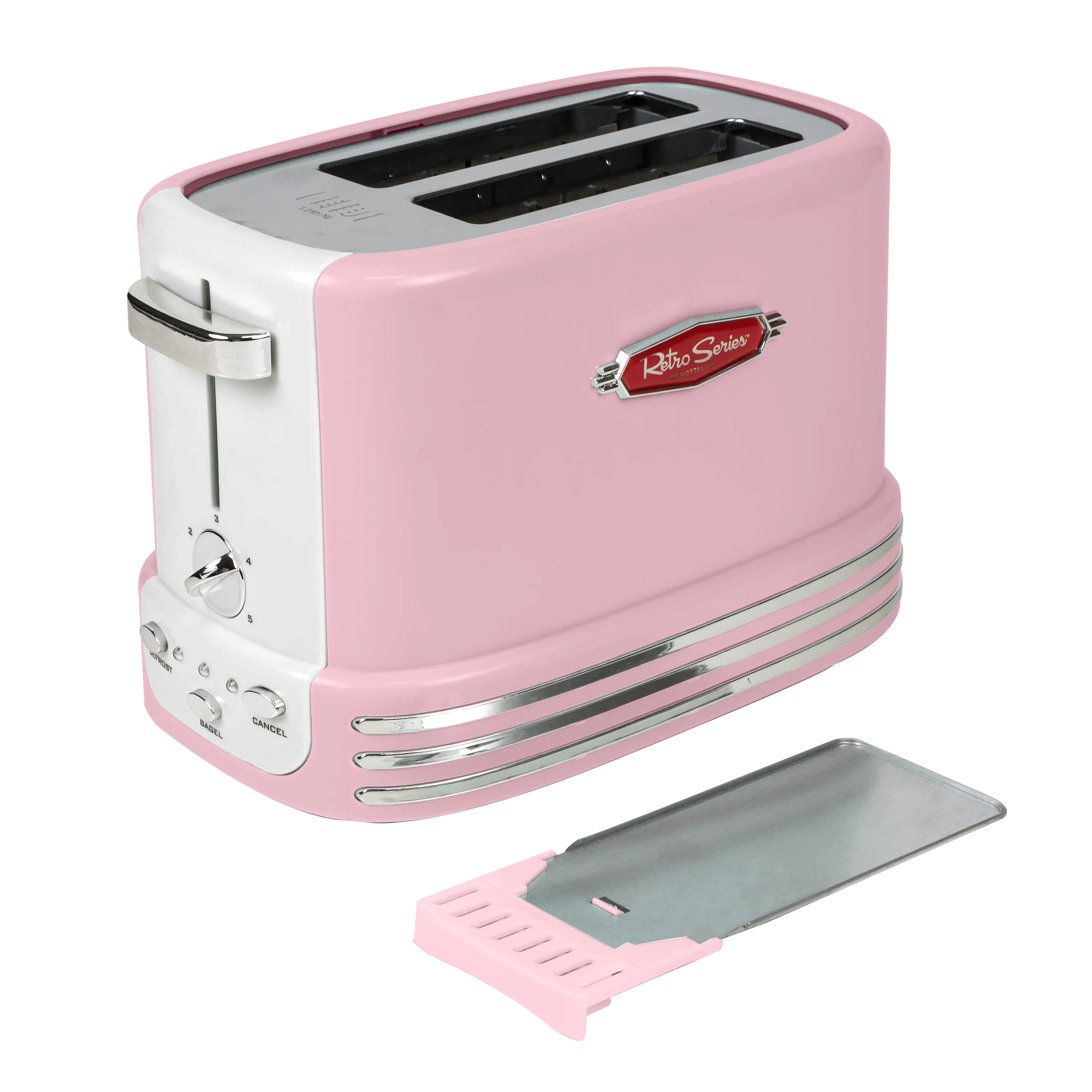 Retro 2-Slice Toaster, Pink - Inhomebuy