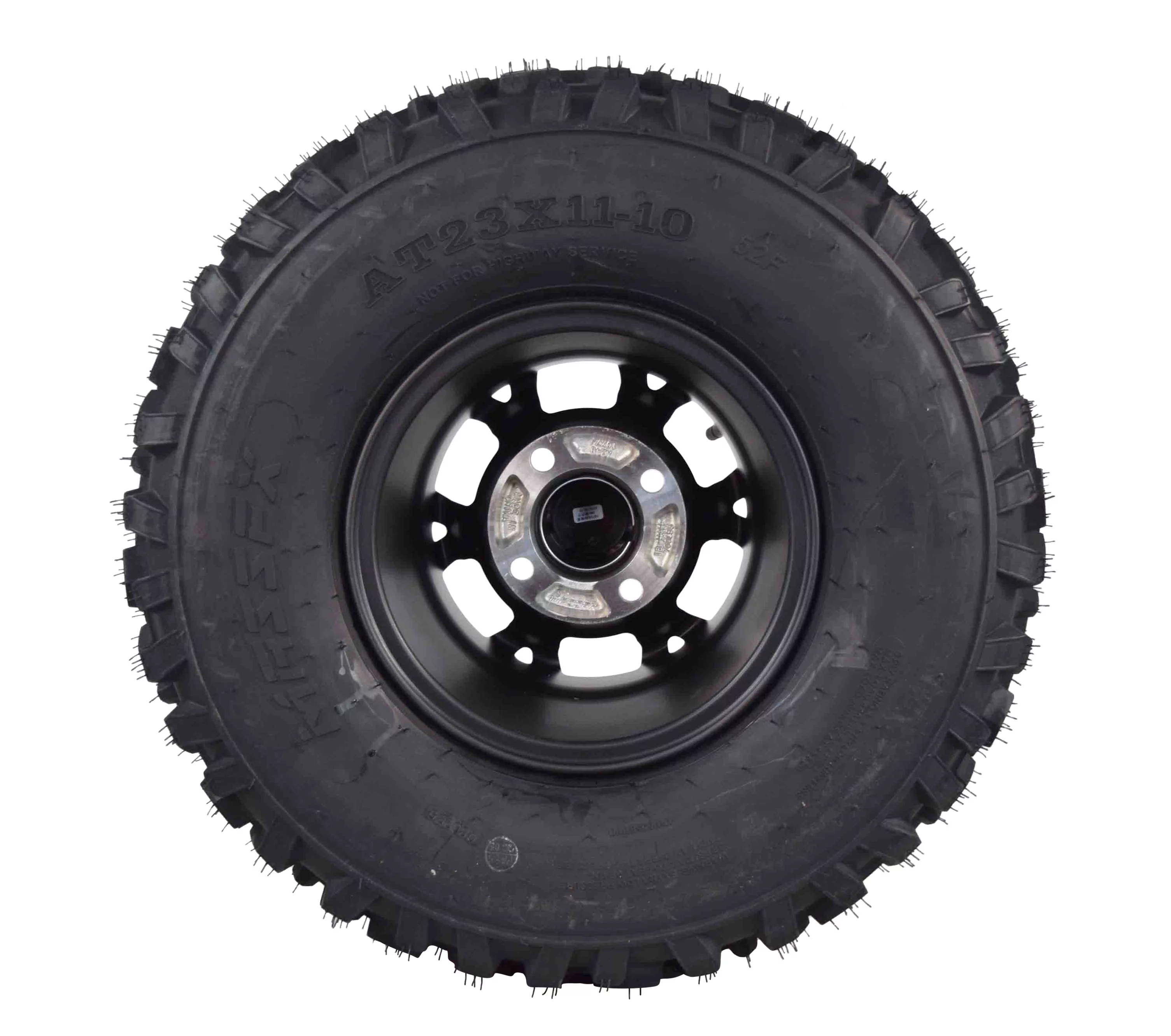 MASSFX 23x11-10 6 Ply Golf Cart Tire 23x11x10 & Black Wheel Kit A240 10x7 4/101.6 - Inhomebuy