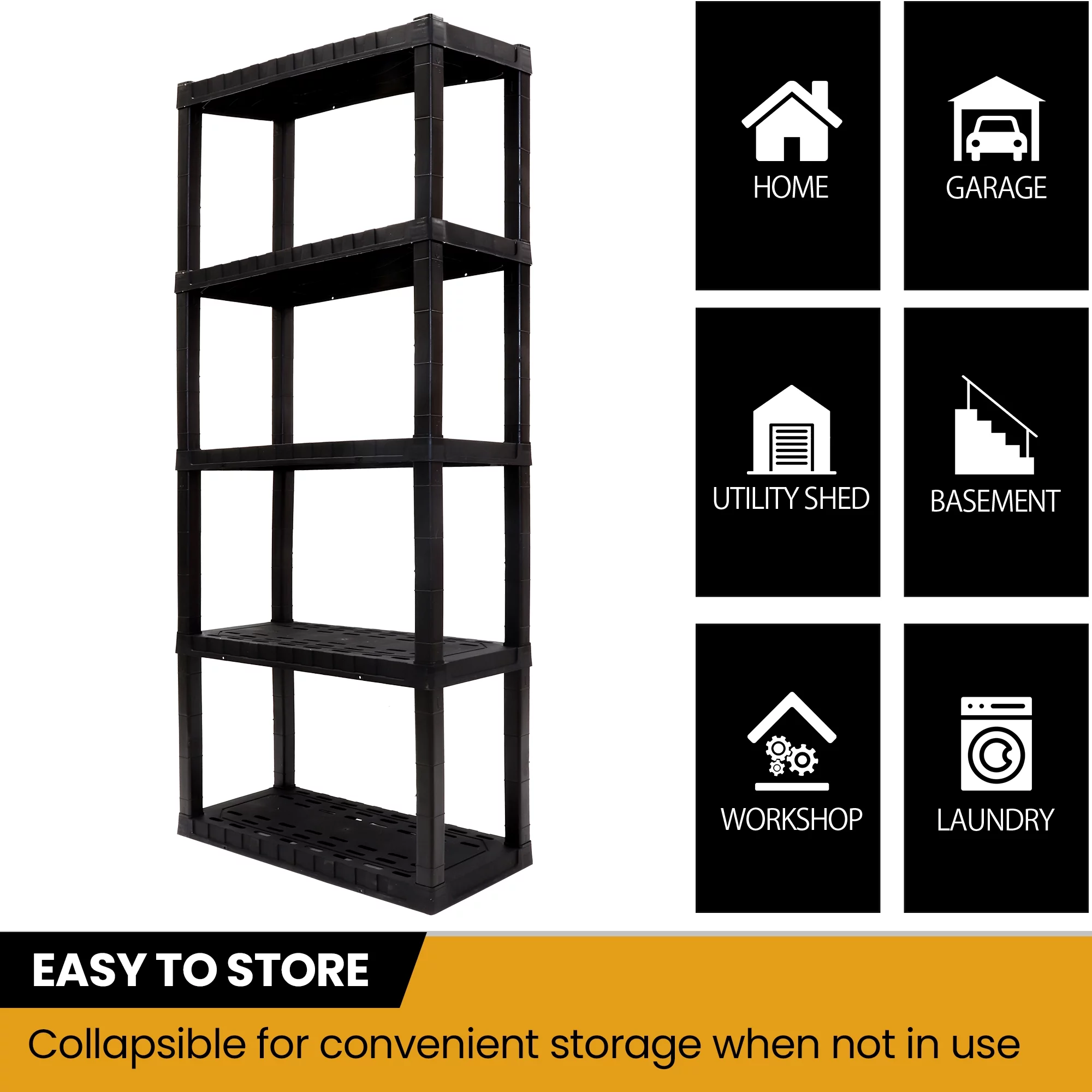 Hyper Tough 5-Tier Shelving Unit, W30 x D14 x H75