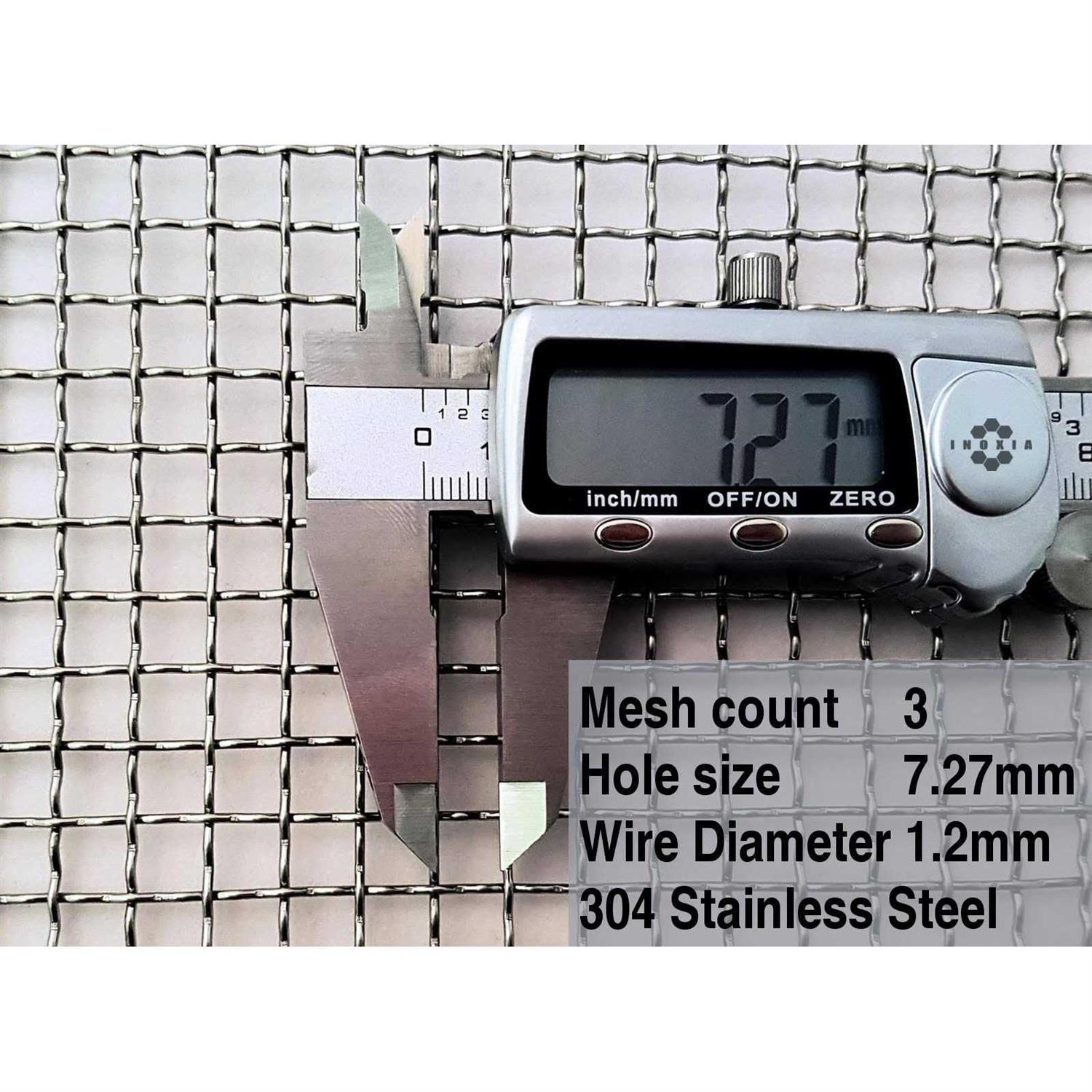 Woven Wire mesh 3 mesh – 7.3mm Aperture – by Inoxia Cut - Inhomebuy