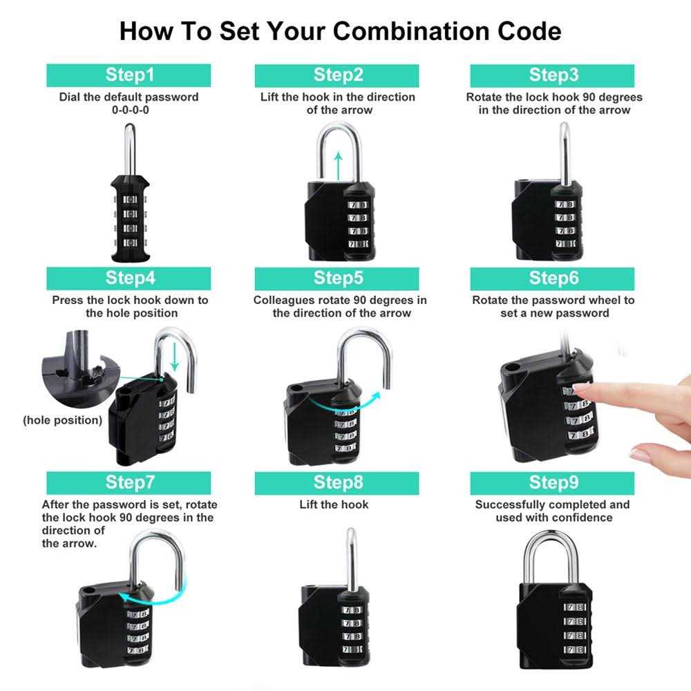 ZHEGE Combination Lock 2 Pack 4 Digit Padlock for School Gym - Inhomebuy