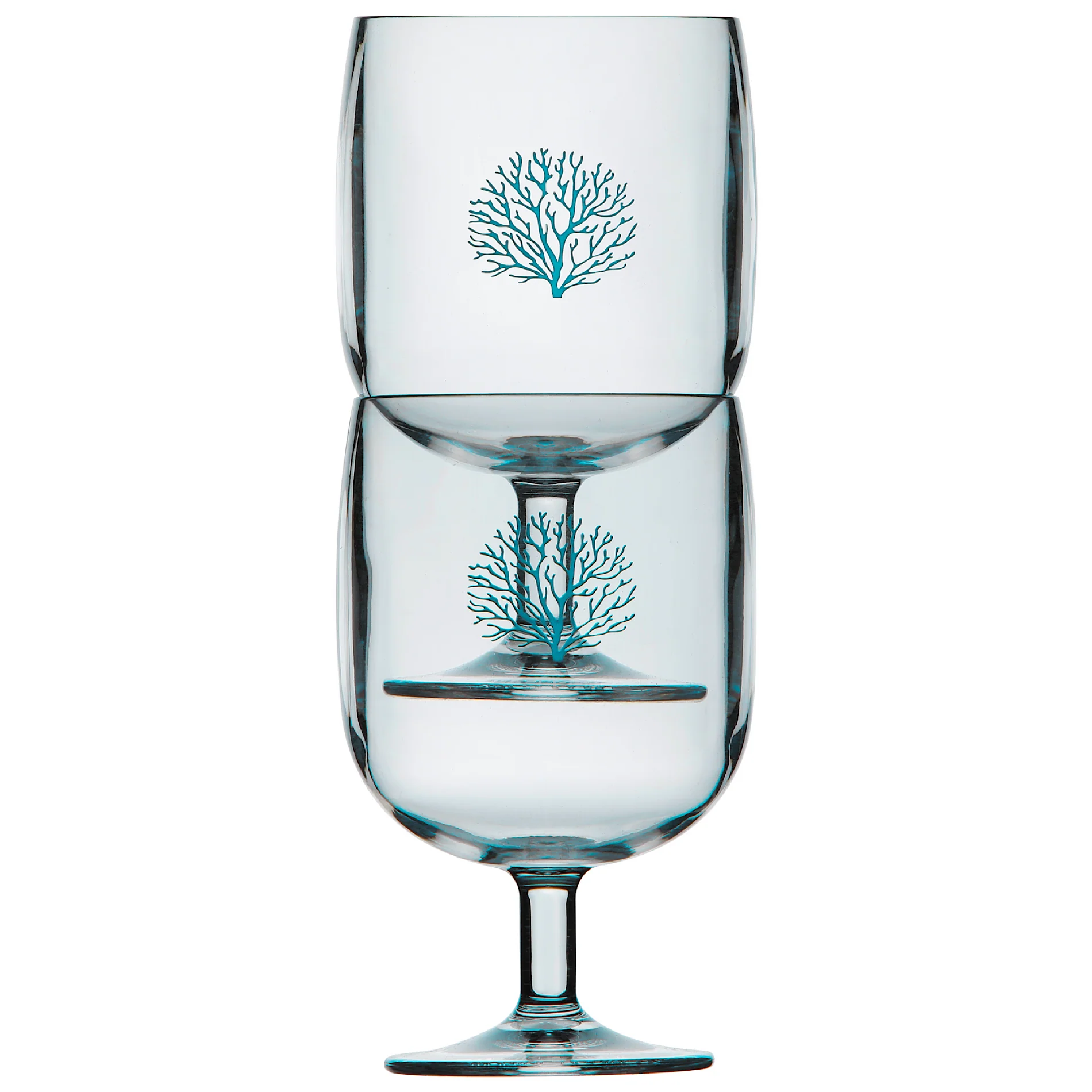 Mare - Stackable Glass - Ecozen - Blue - Set 6 pcs - Inhomebuy