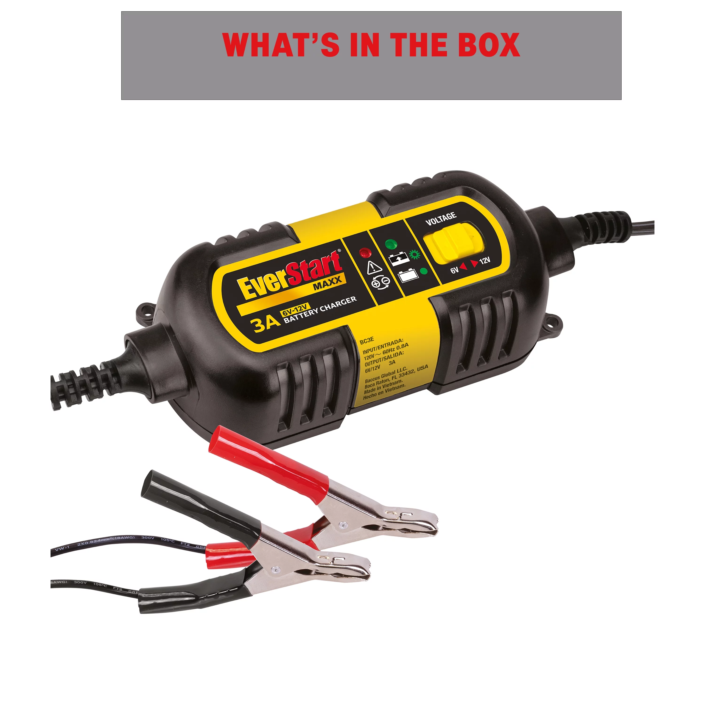 EverStart MAXX 3 Amp 6V/12V Automotive Battery Charger (BC3E) - New - Inhomebuy