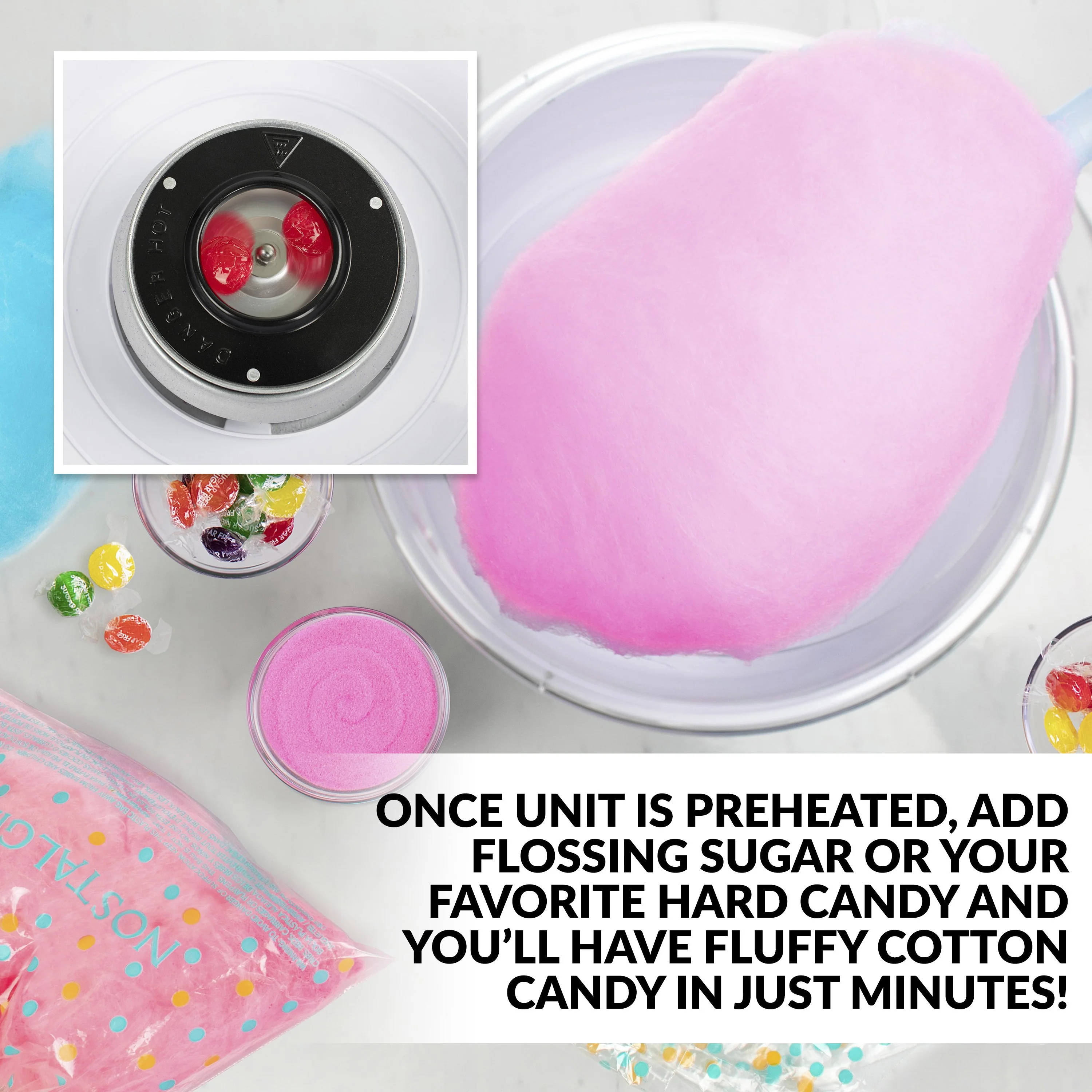 Retro Hard Candy Cotton Candy Maker - Inhomebuy