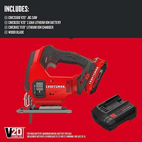Craftsman V20* Cordless Jig Saw CMCS600 - Inhomebuy