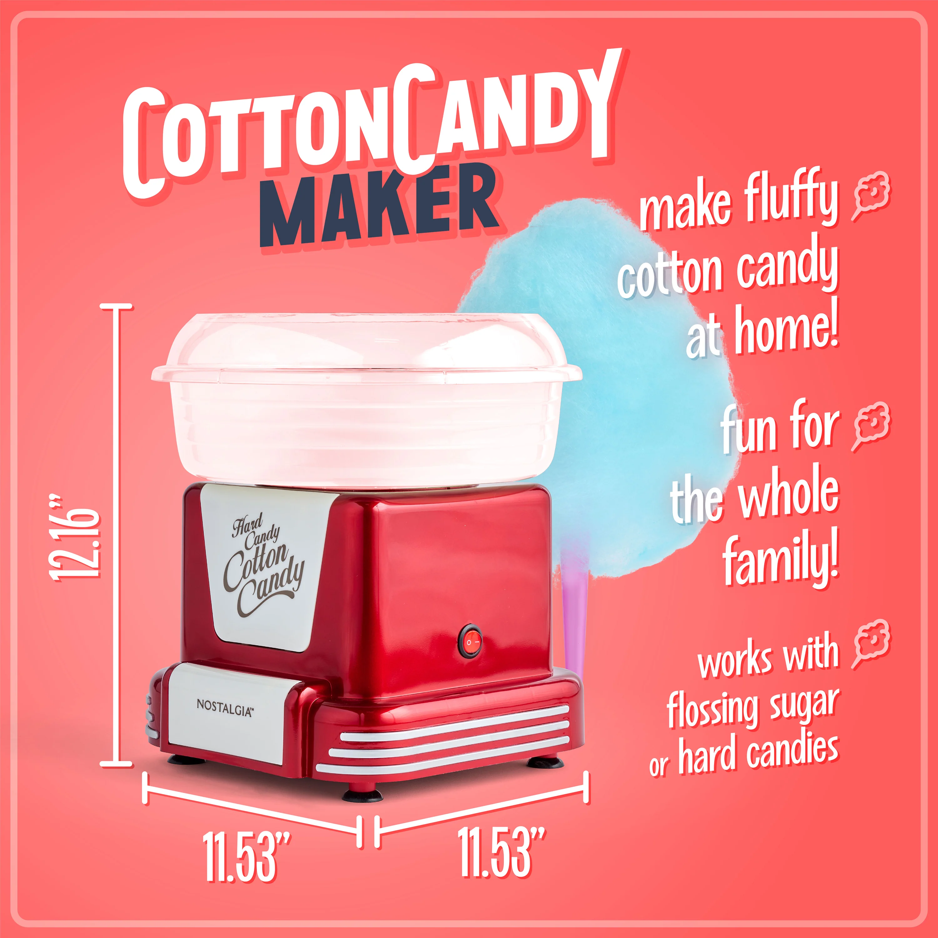 Retro Hard & Sugar-Free Candy Original Cotton Candy Maker - Inhomebuy