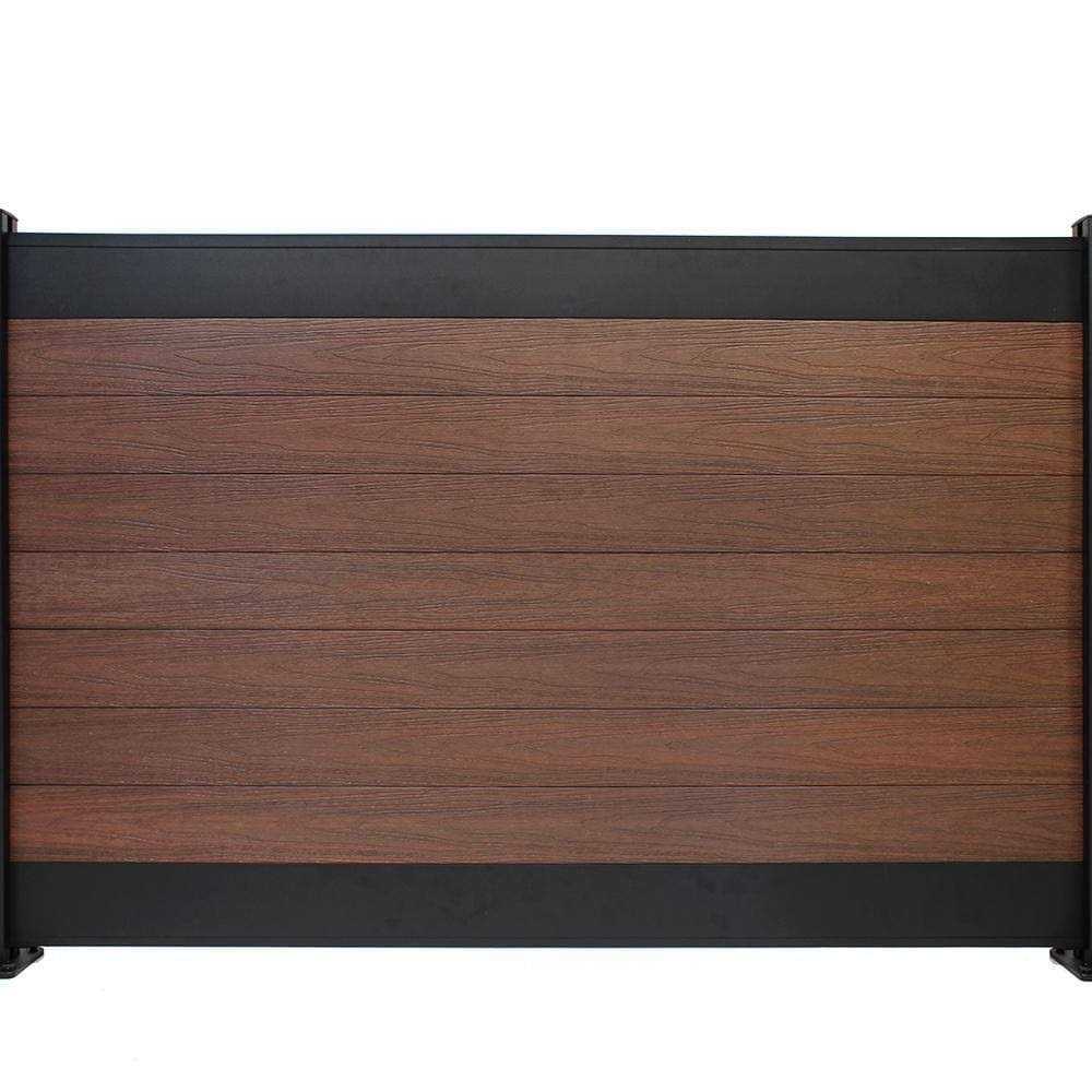 Veranda Euro Style 4 ft. x 6 ft. Black Aluminum/Composite Horizontal Fence Panel EF - Inhomebuy
