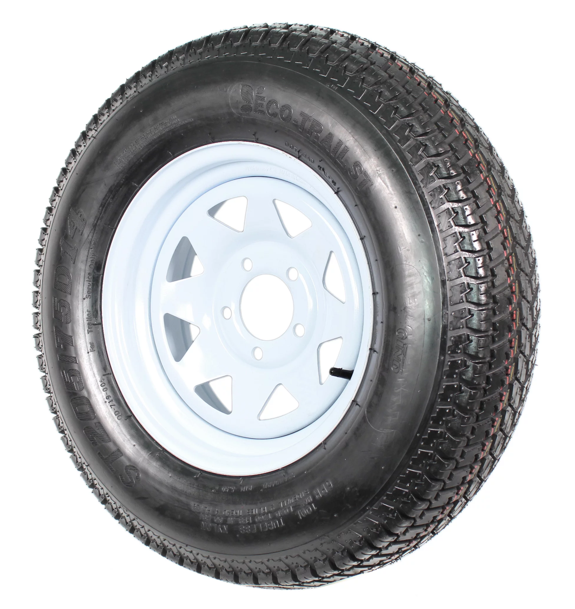 2-Pk Trailer Tire On Rim ST205/75D14 205/75 14 in. LRC 5 Hole White Spoke Wheel - Inhomebuy