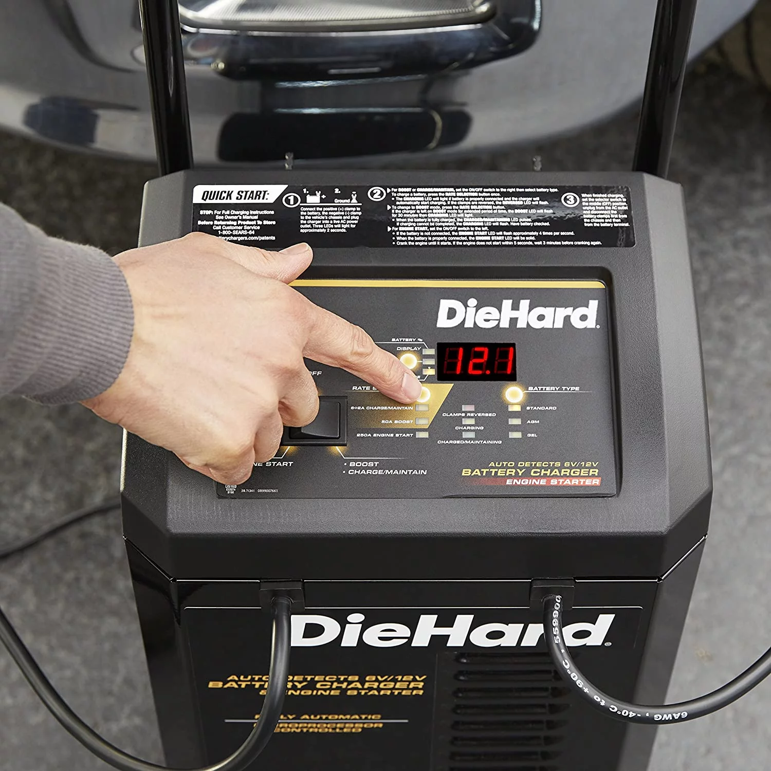 DieHard Automatic 12 V 250 amps Battery Charger/Engine Starter - Inhomebuy