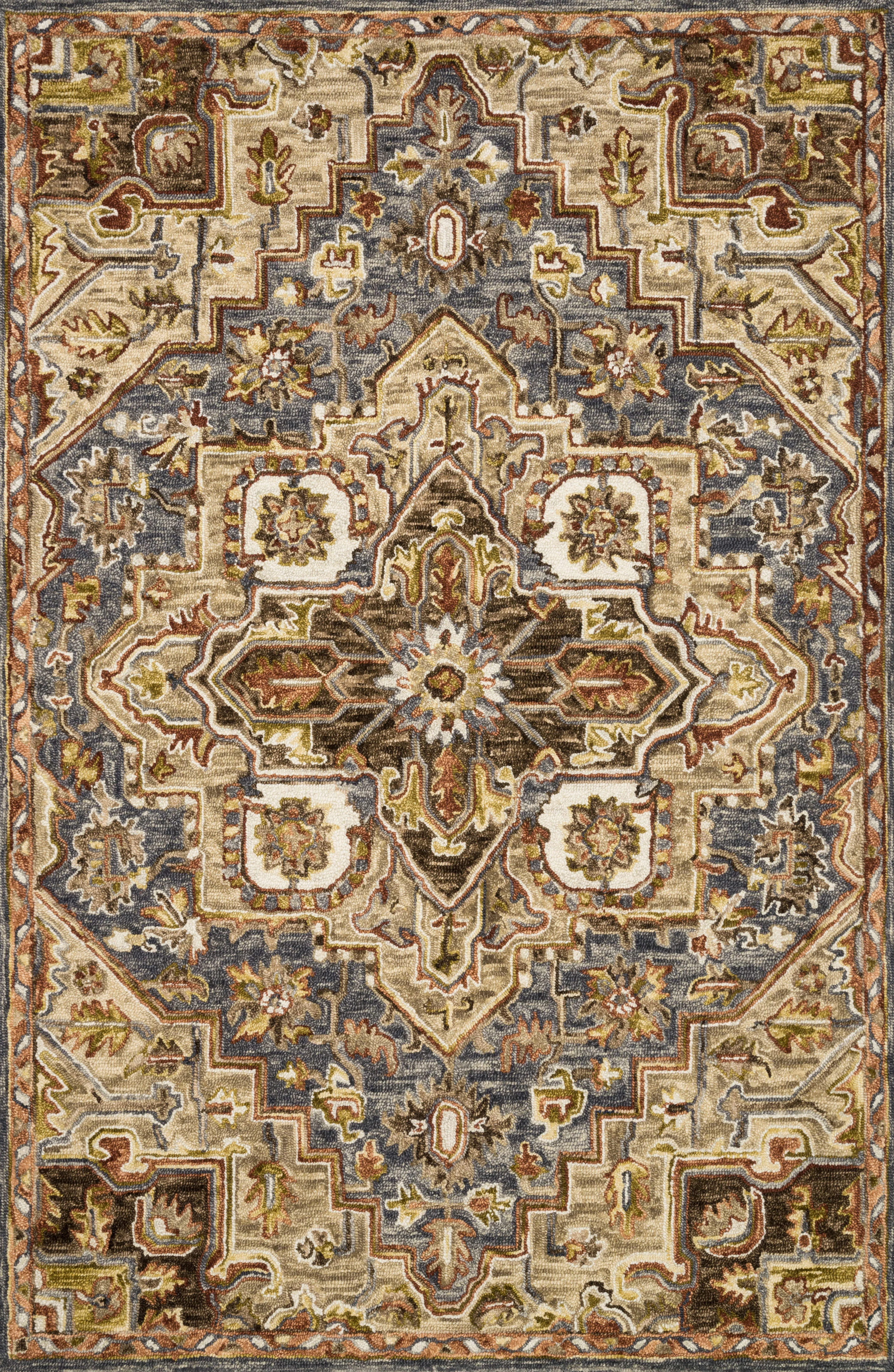Loloi Rugs Victoria Collection Rug in Smoke, Sand - 9'3