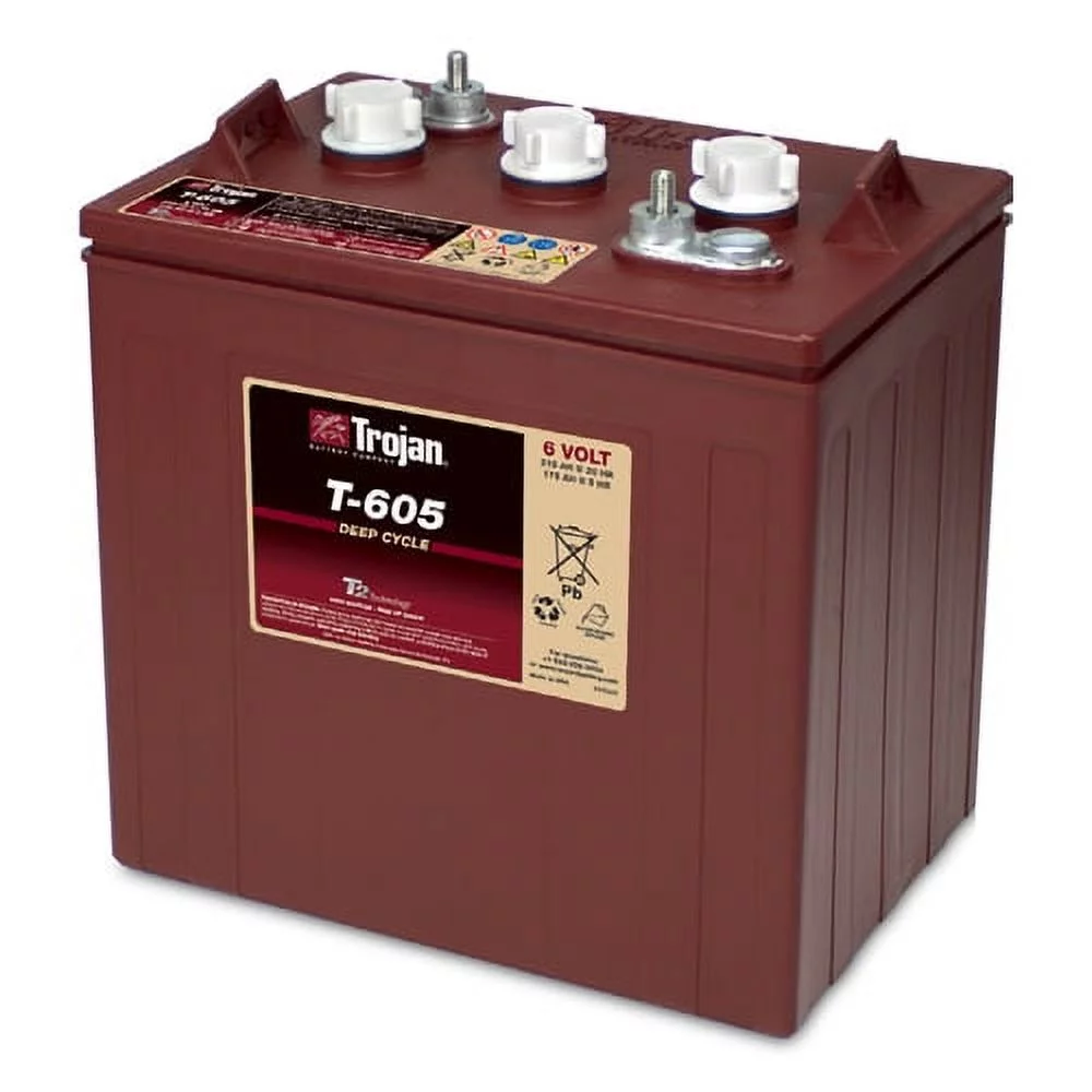 Trojan T-605 6V 210Ah Flooded Lead Acid GC2 Deep Cycle Battery x4 - Inhomebuy