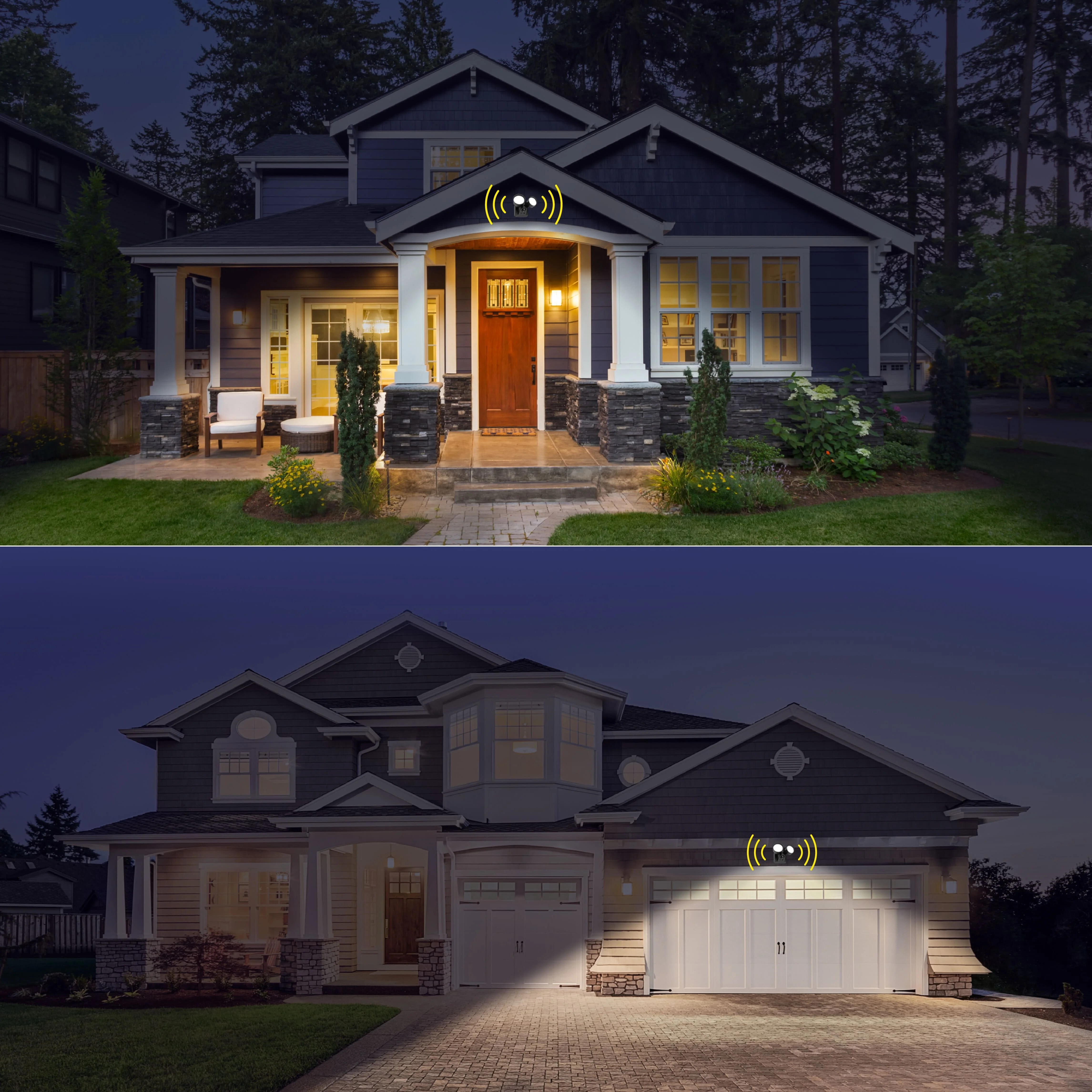 Hyper Tough 2-Head LED Direct Wire Motion Sensing Outdoor Security Light, Black, 120 degree, 2500 Lumens, 120V - Inhomebuy