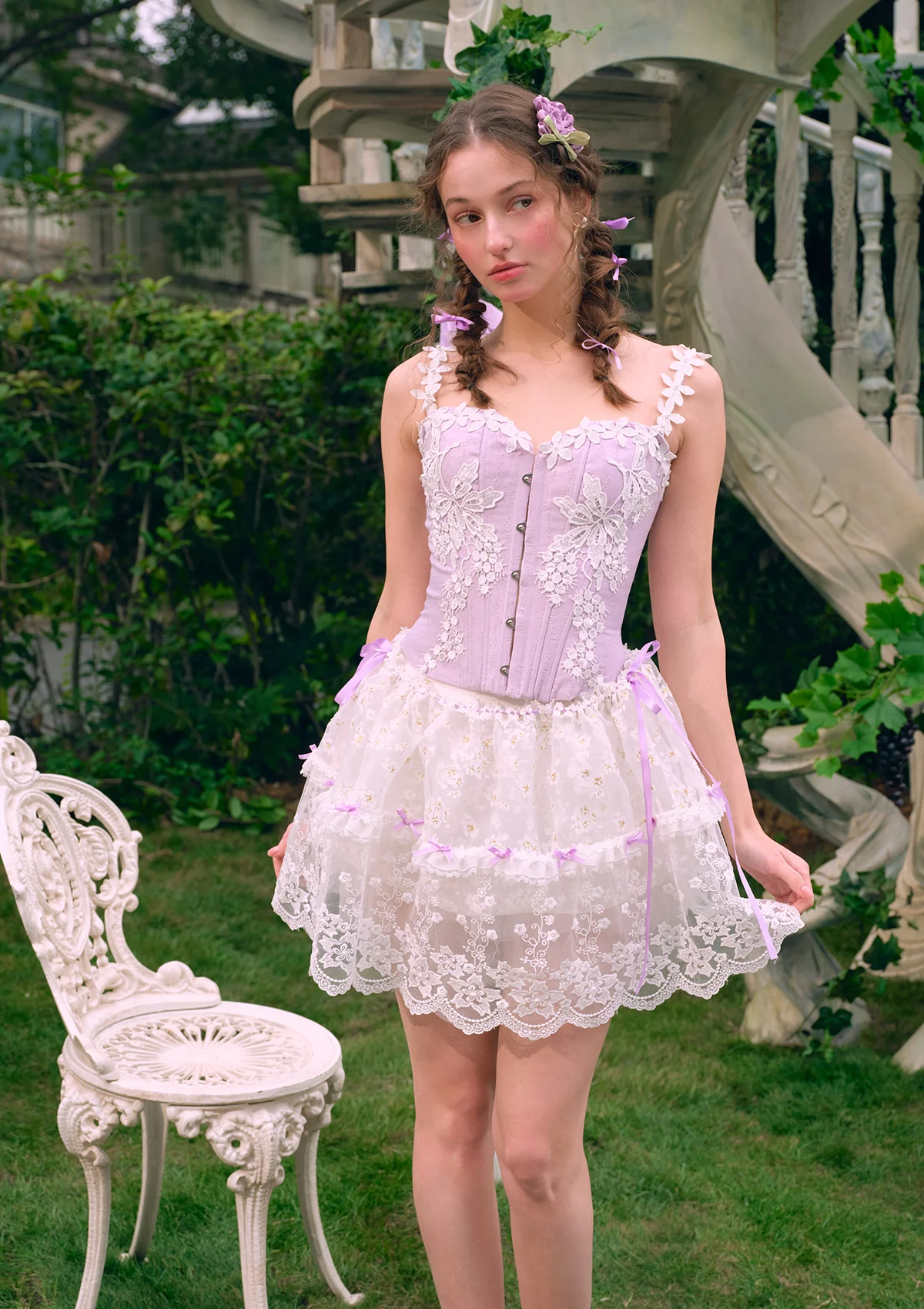 Curve & Plus Ice Grape Skirt - Inhomebuy