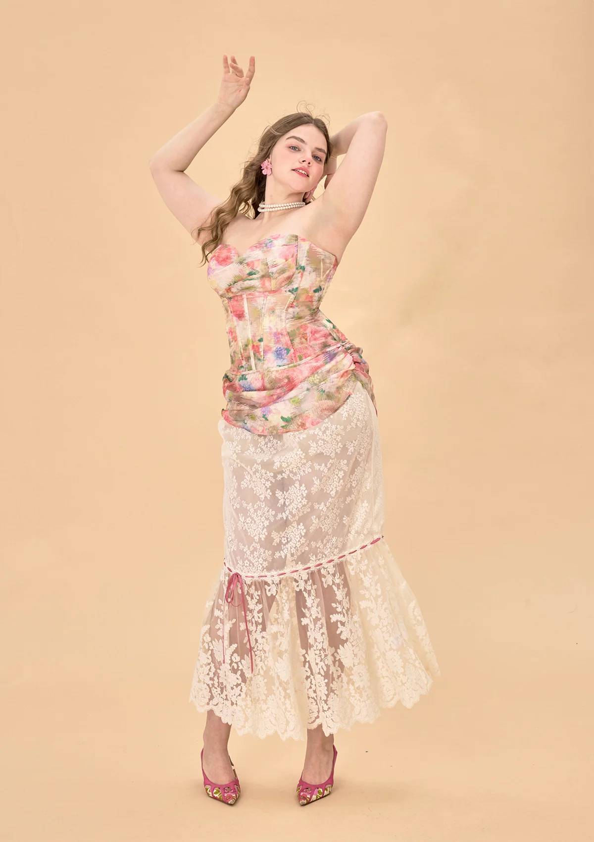 Curve & Plus Floral Mirror Skirt - Inhomebuy