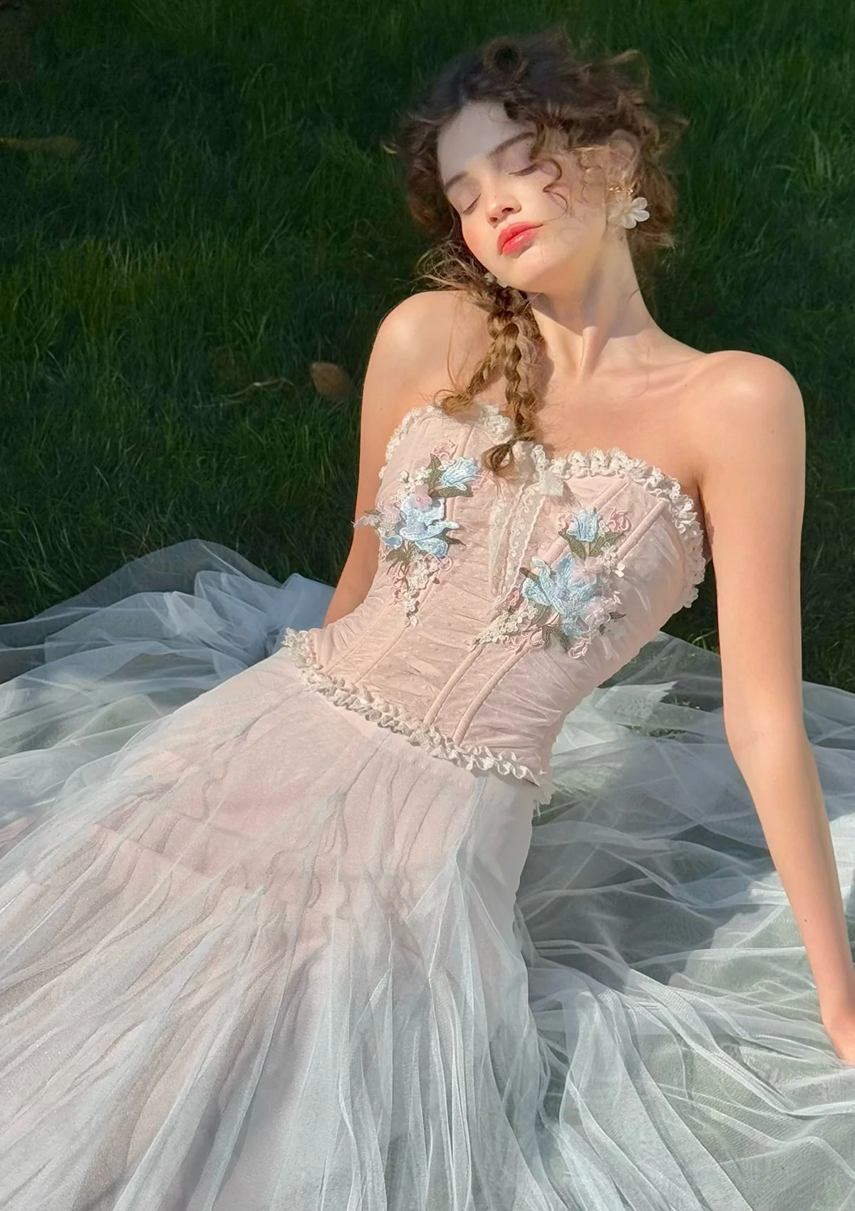 The Blue Lily Gauze Skirt - Inhomebuy