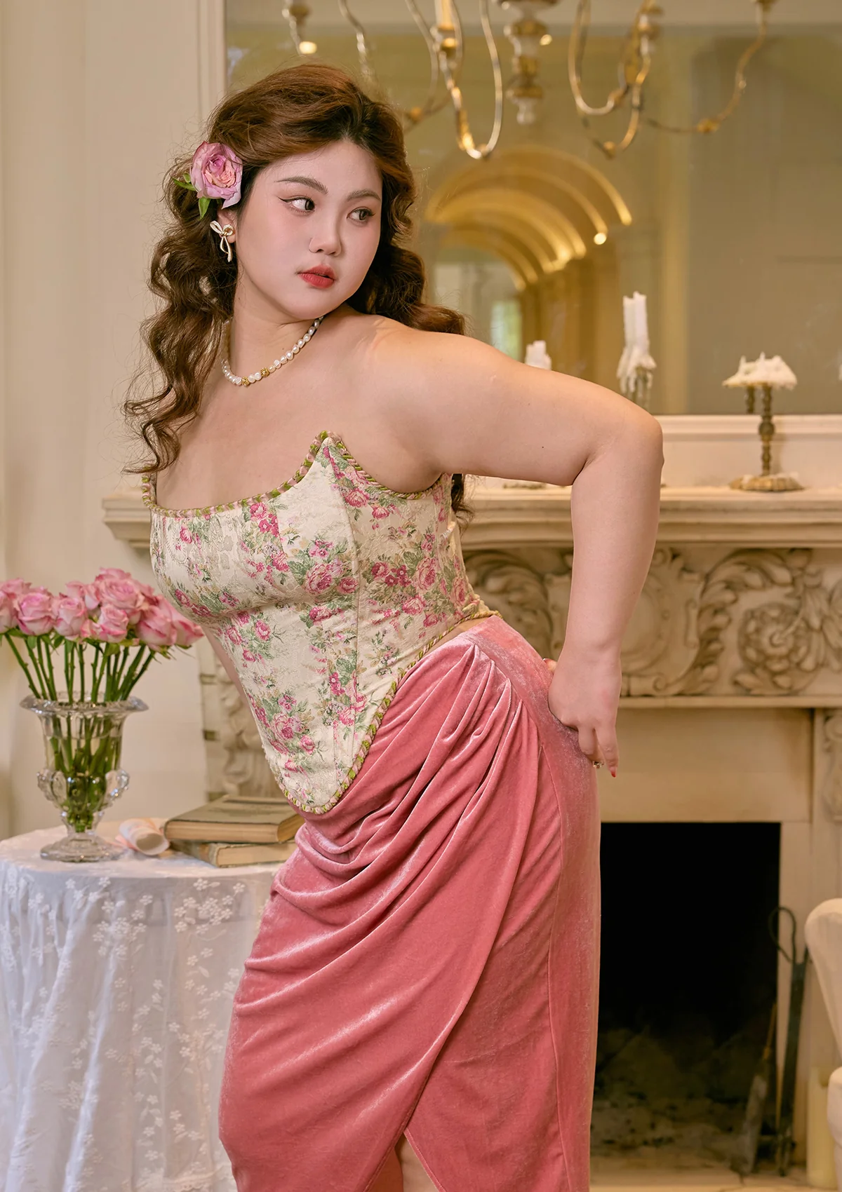 Curve & Plus Spring Peach Skirt - Inhomebuy